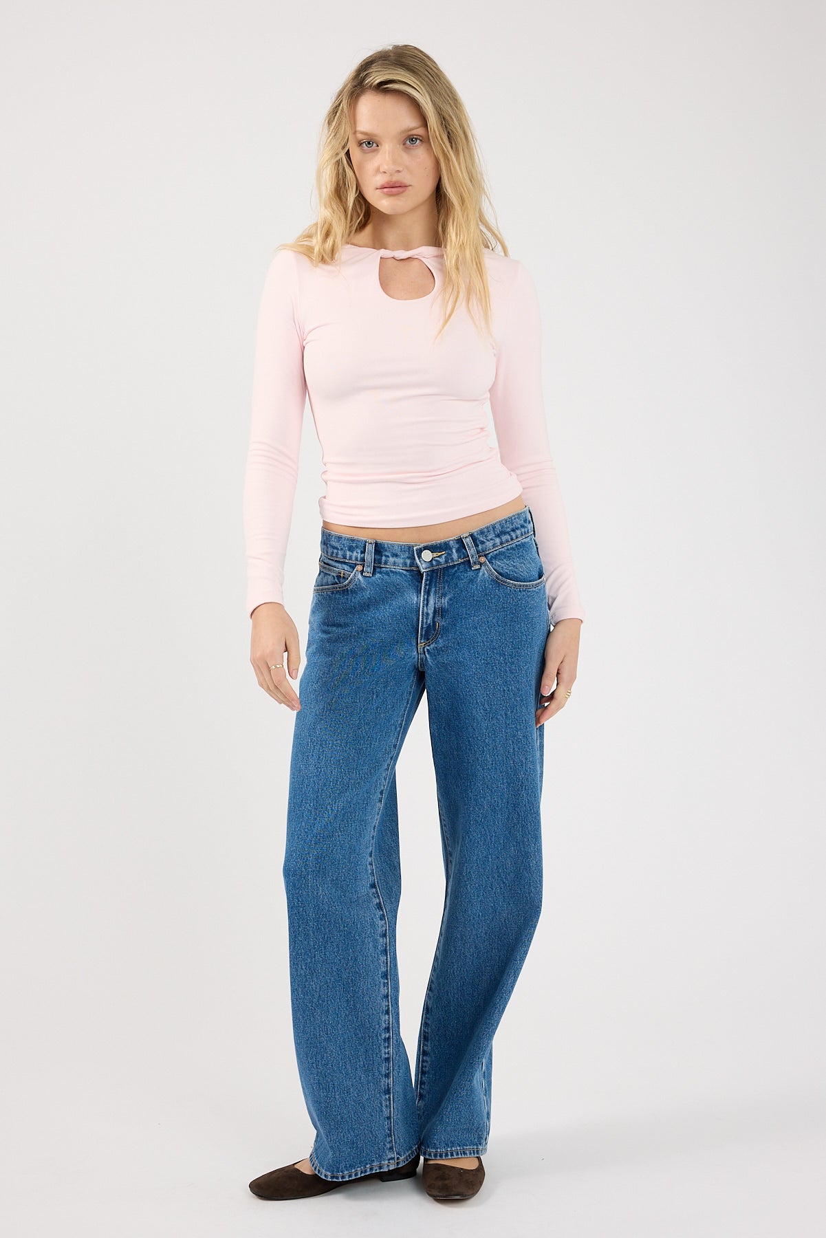 Perfect Stranger Perla Keyhole Long Sleeve Top Pink