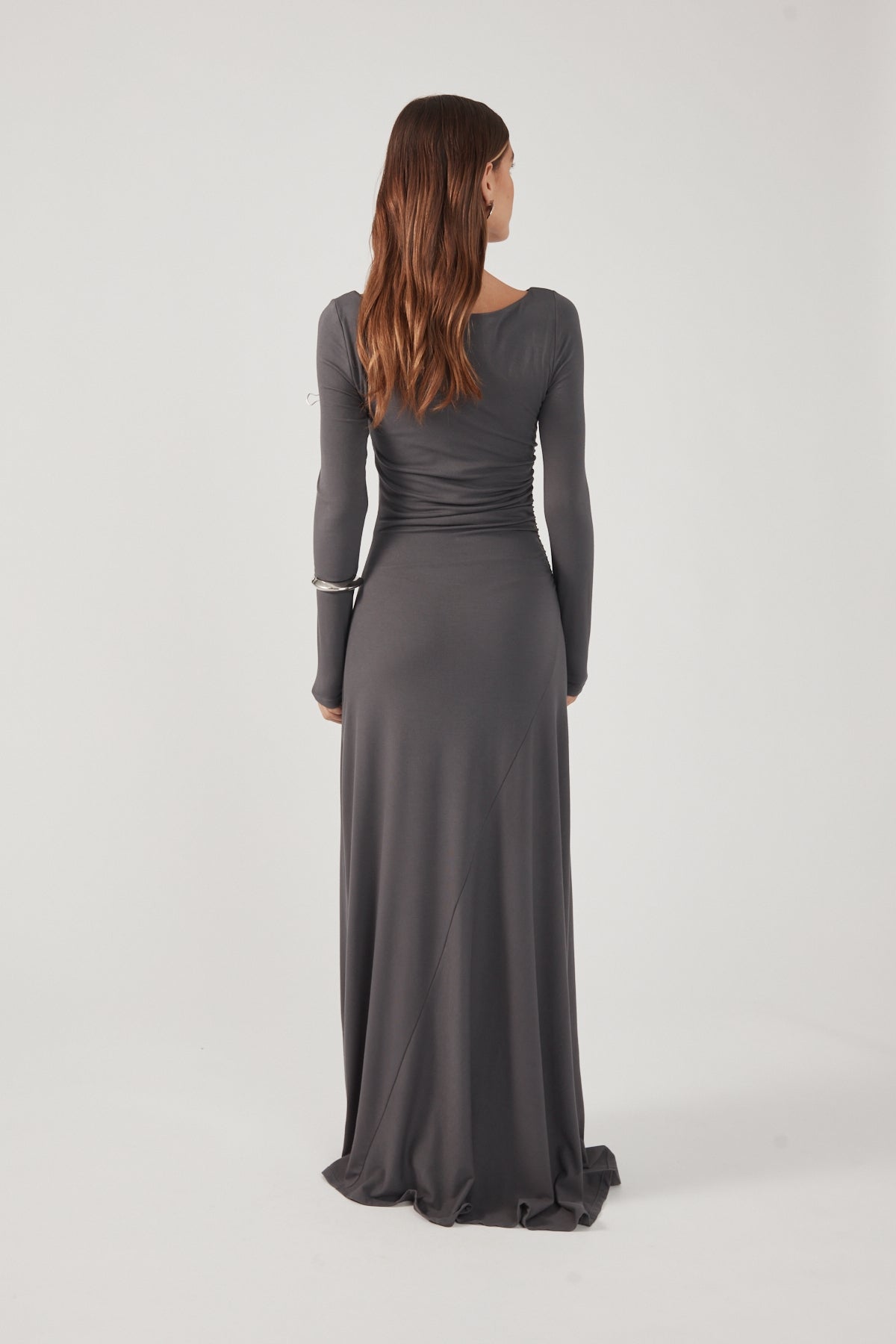 Perfect Stranger Rosso Long Sleeve Maxi Dress Charcoal