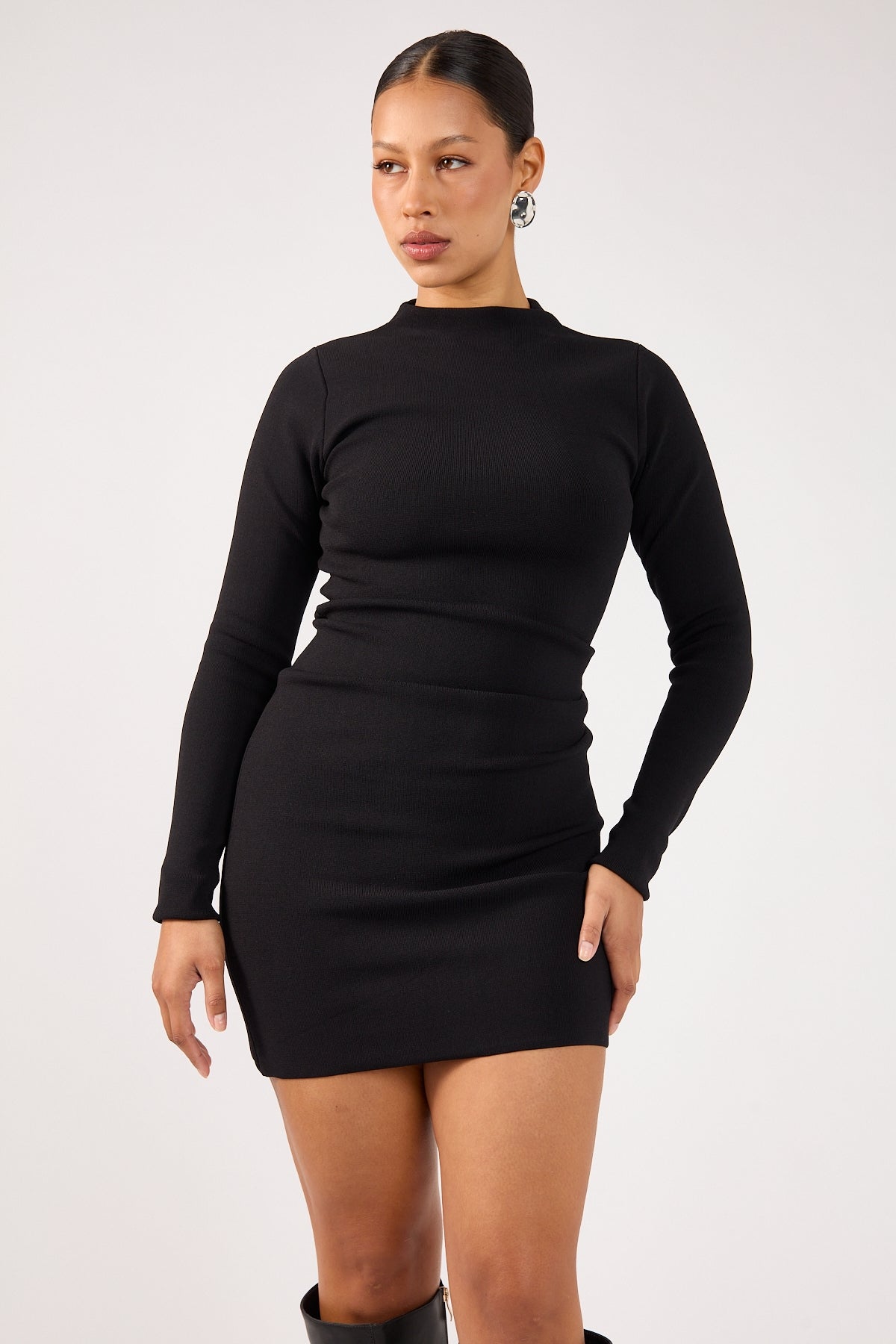 Perfect Stranger Rain Mini Dress Black