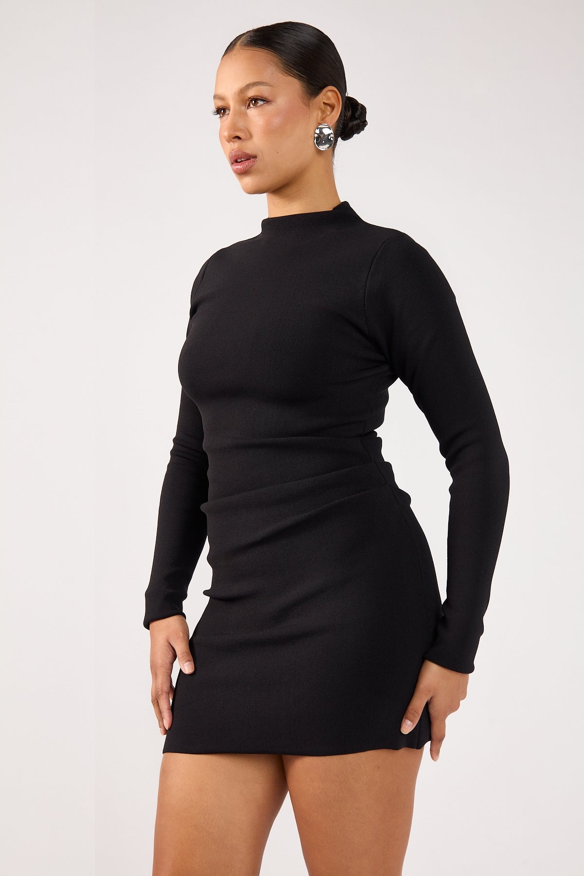 Perfect Stranger Rain Mini Dress Black