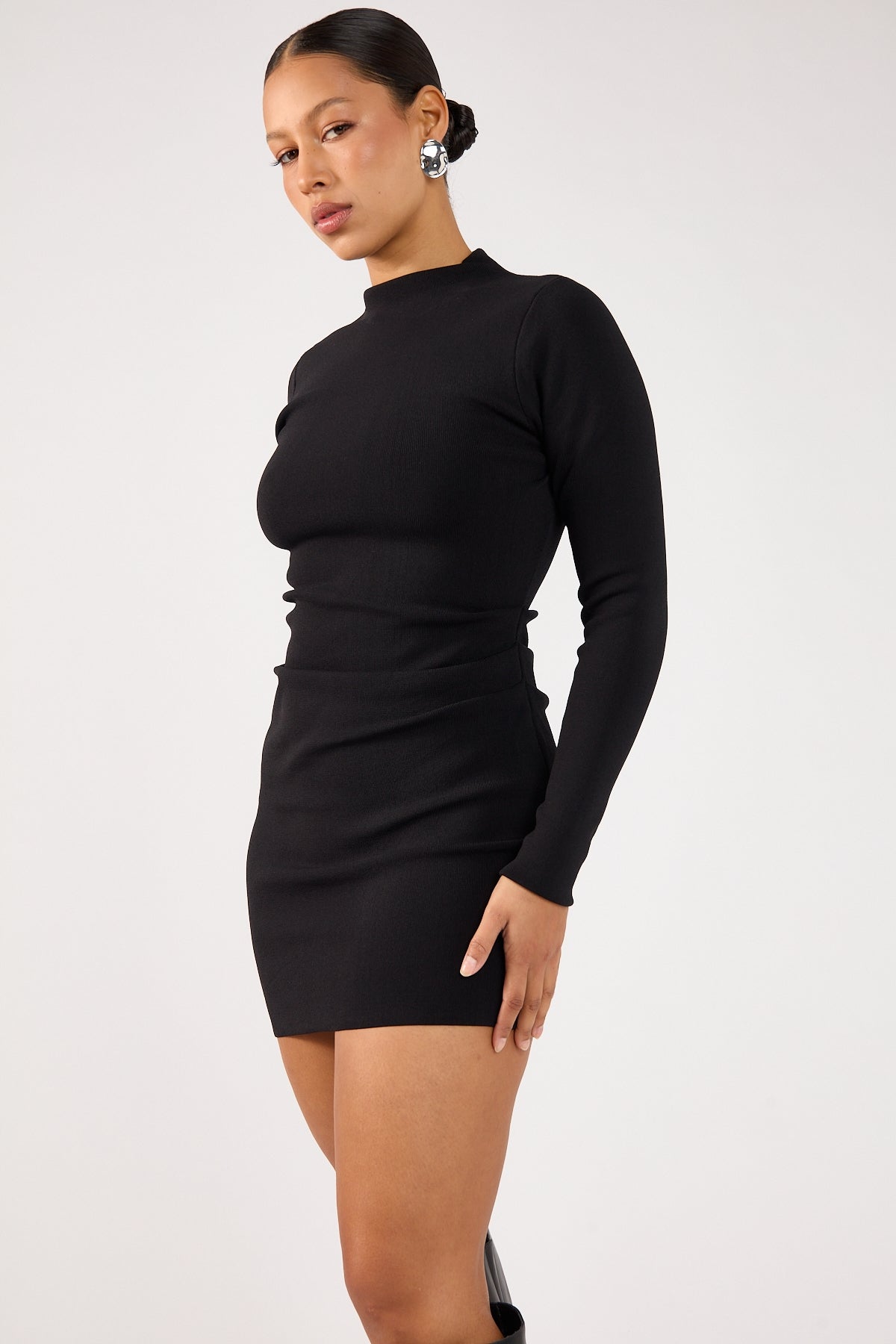 Perfect Stranger Rain Mini Dress Black