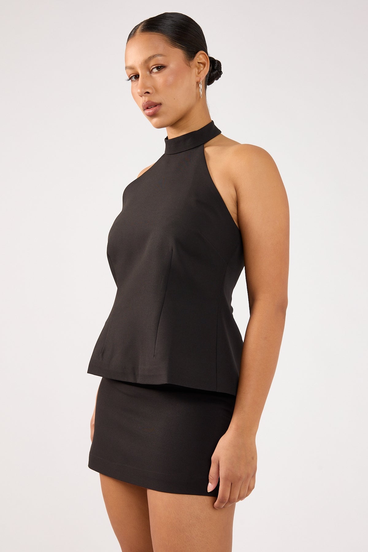 Perfect Stranger Beck Buckle Mini Skirt Black