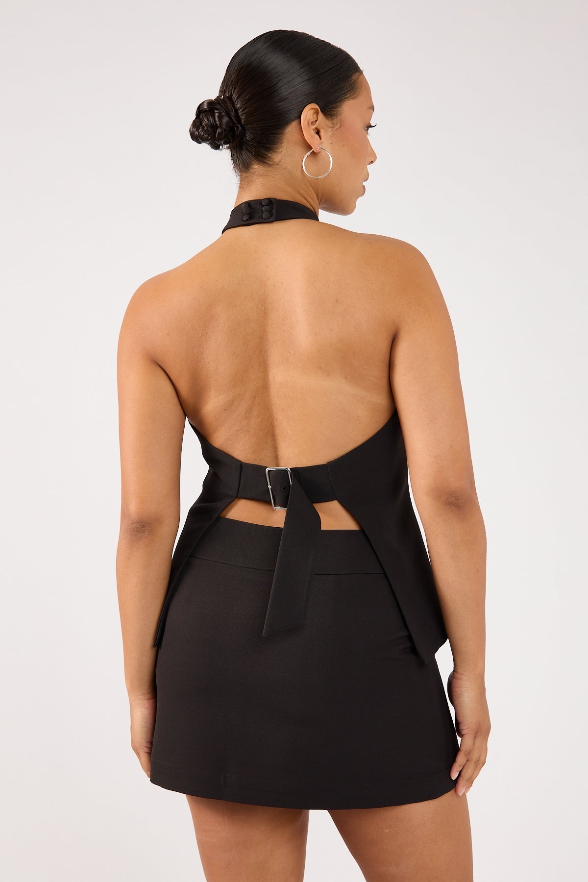 Perfect Stranger Beck Buckle Mini Skirt Black