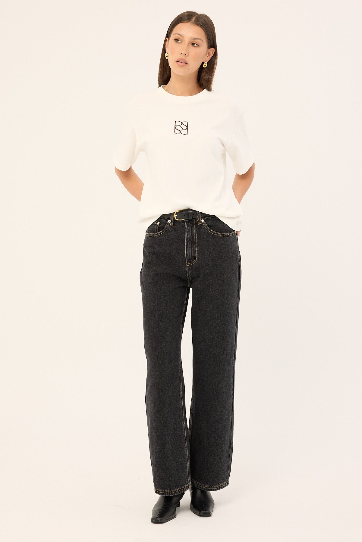 Perfect Stranger Monogram Oversized Tee White