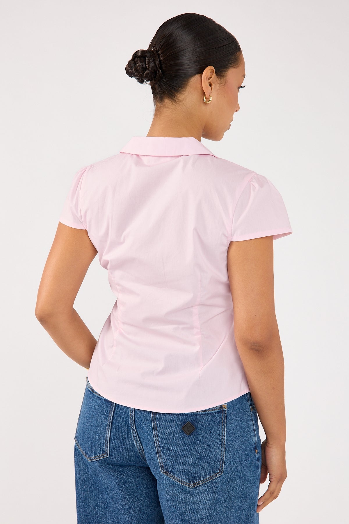 Perfect Stranger Koa Short Sleeve Blouse Pink