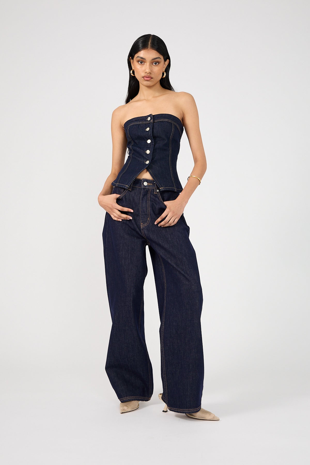 Perfect Stranger Mid Rise 90's Slouch Jean Raw Indigo