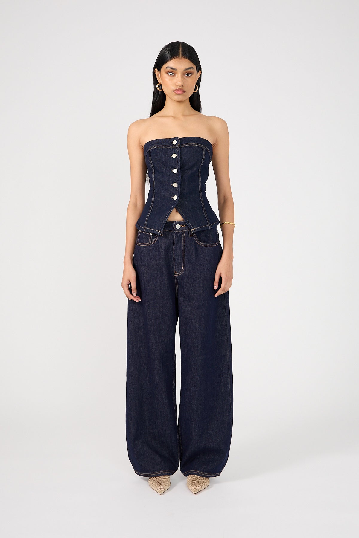 Perfect Stranger Mid Rise 90's Slouch Jean Raw Indigo