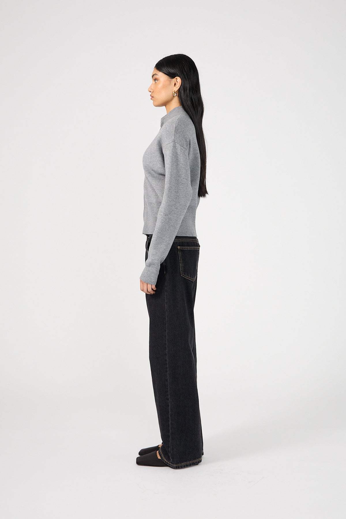 Perfect Stranger Low Rise Baggy Jean Washed Grey
