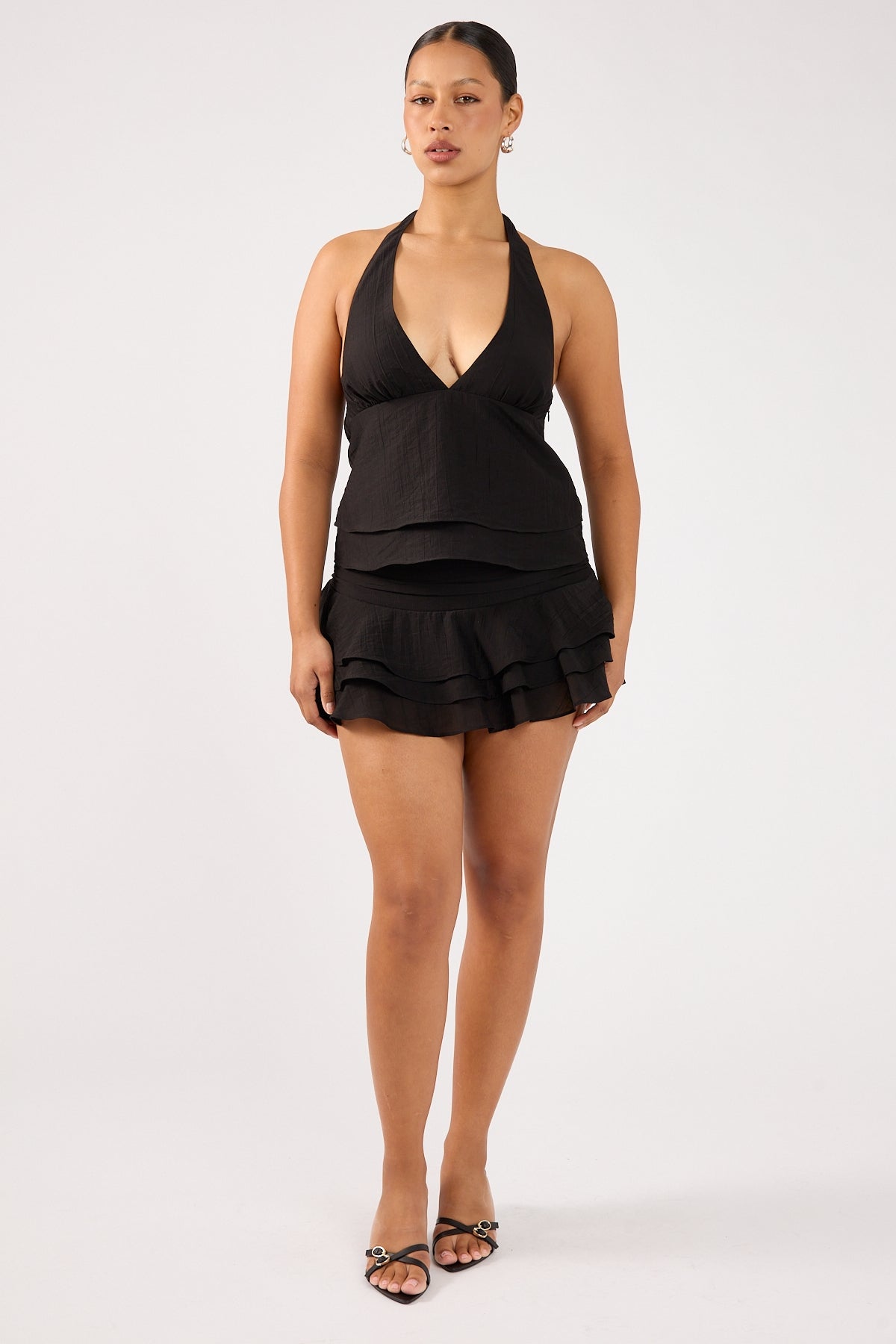 Perfect Stranger EllaMae Ruffle Mini Skort Black