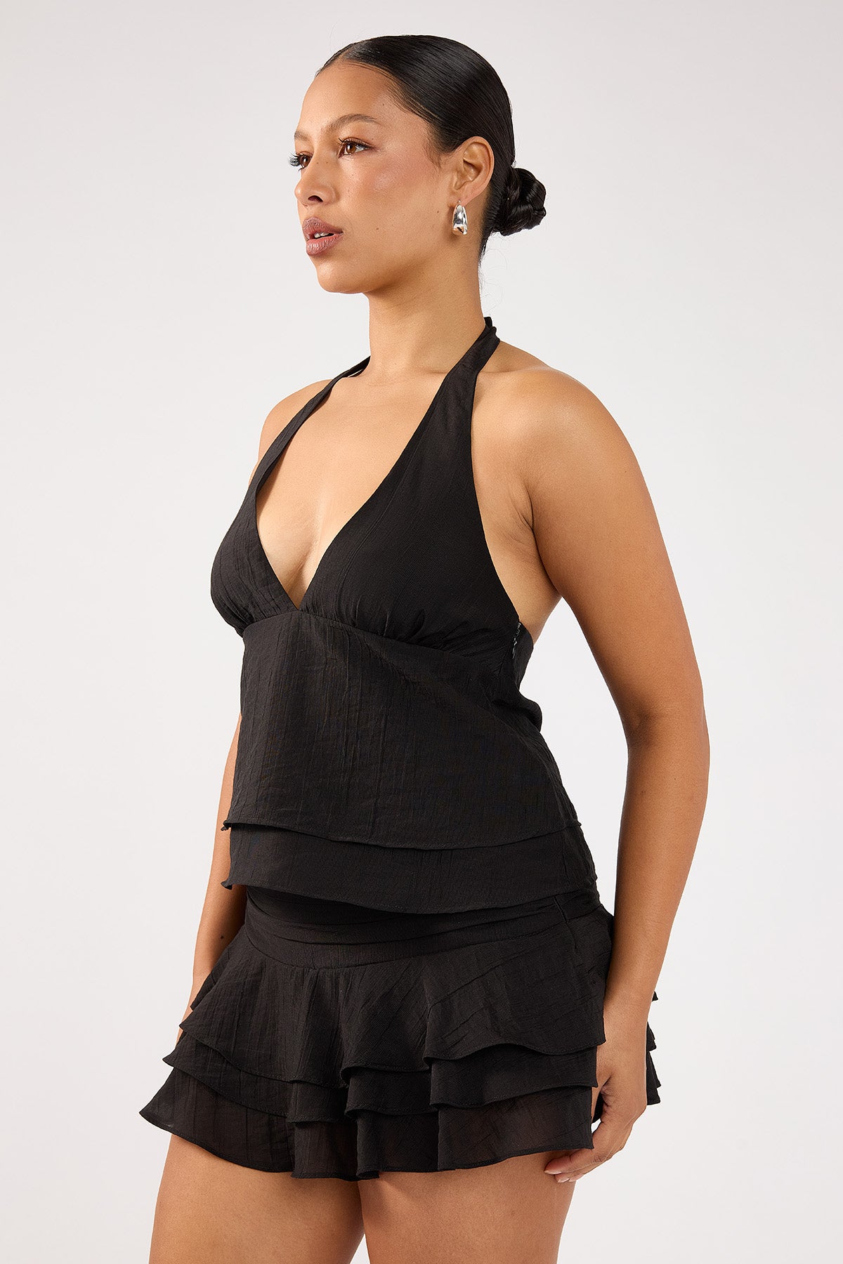 Perfect Stranger EllaMae Ruffle Mini Skort Black