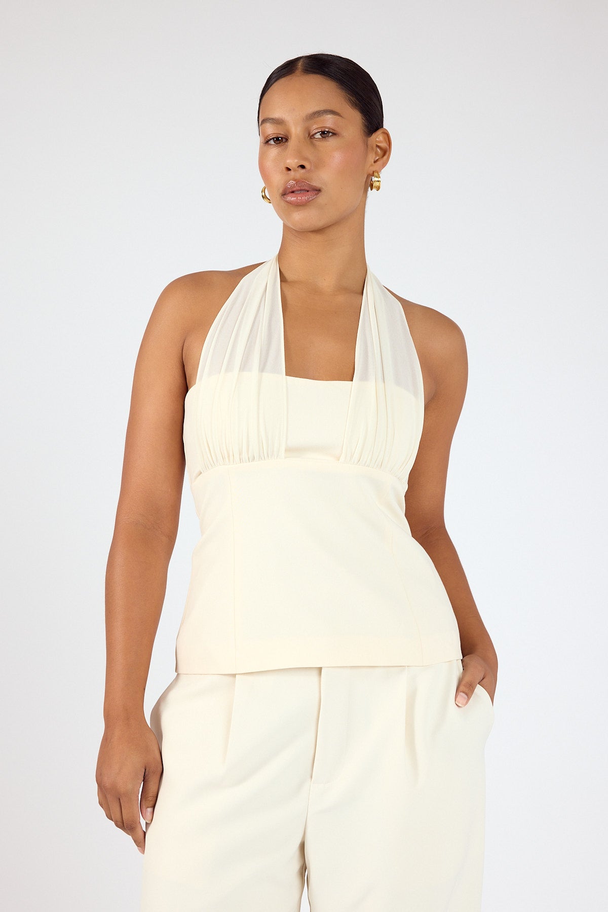 Perfect Stranger Lula Halter Top Cream
