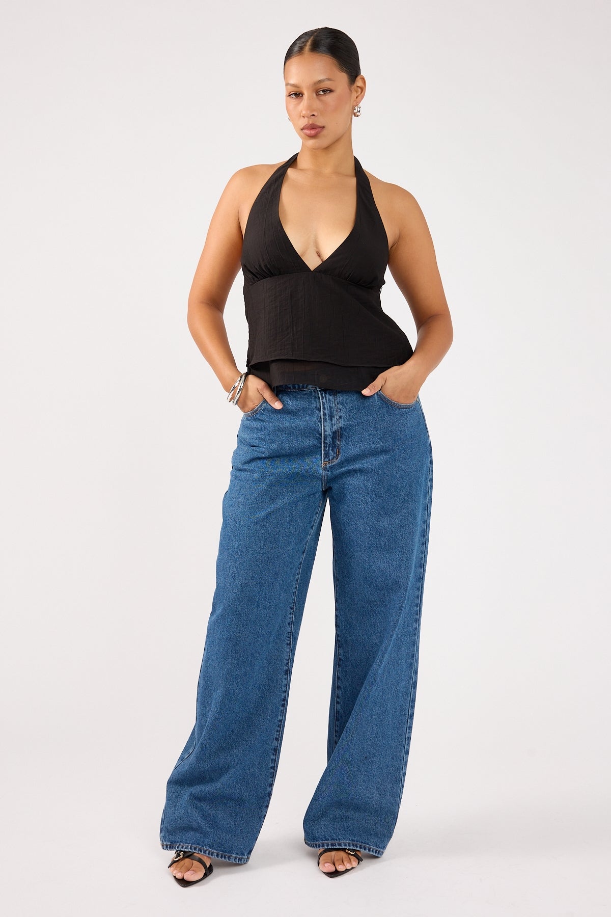 Perfect Stranger EllaMae Ruffle Top Black