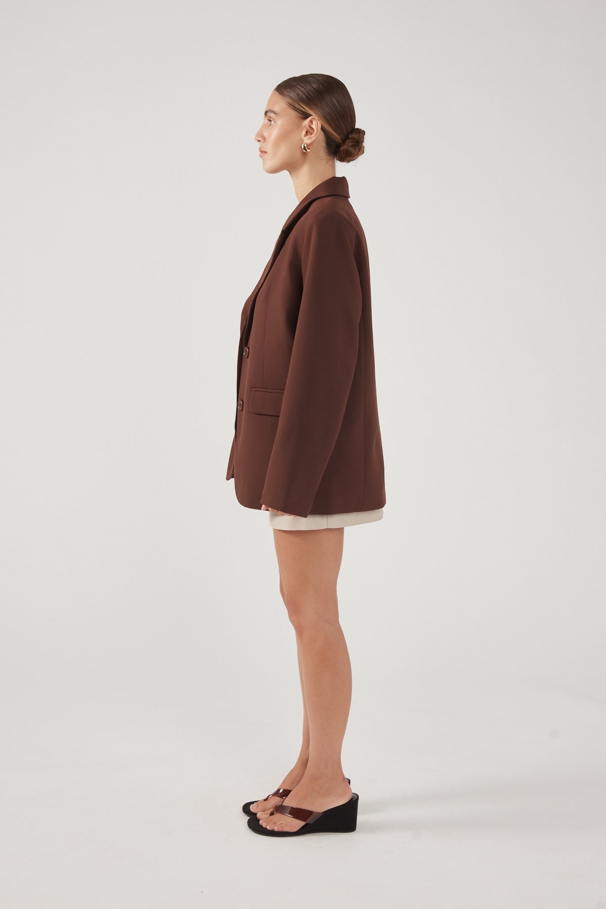 Perfect Stranger Luca Oversized Blazer Chocolate