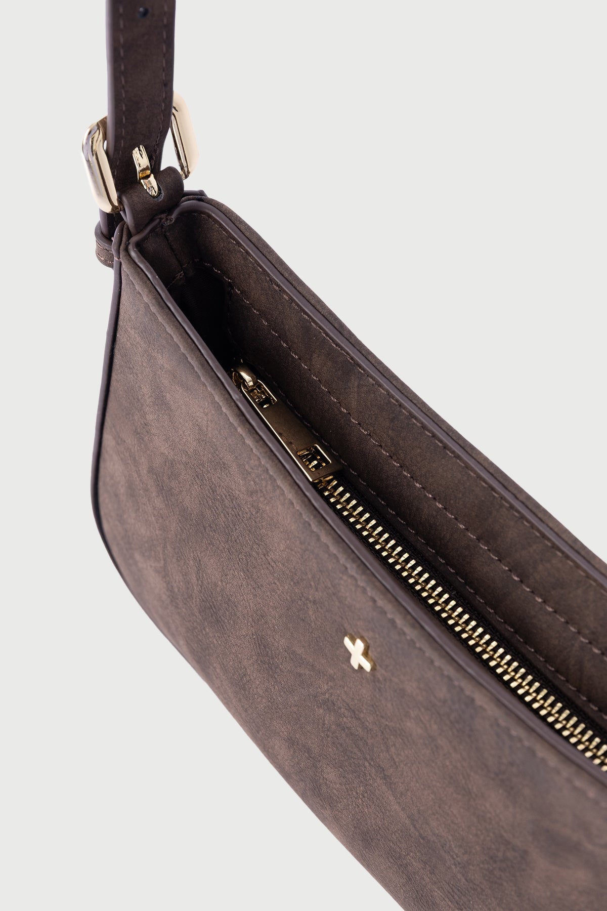 Peta + Jain Lilu Shoulder Bag Chocolate Suede PU/Gold
