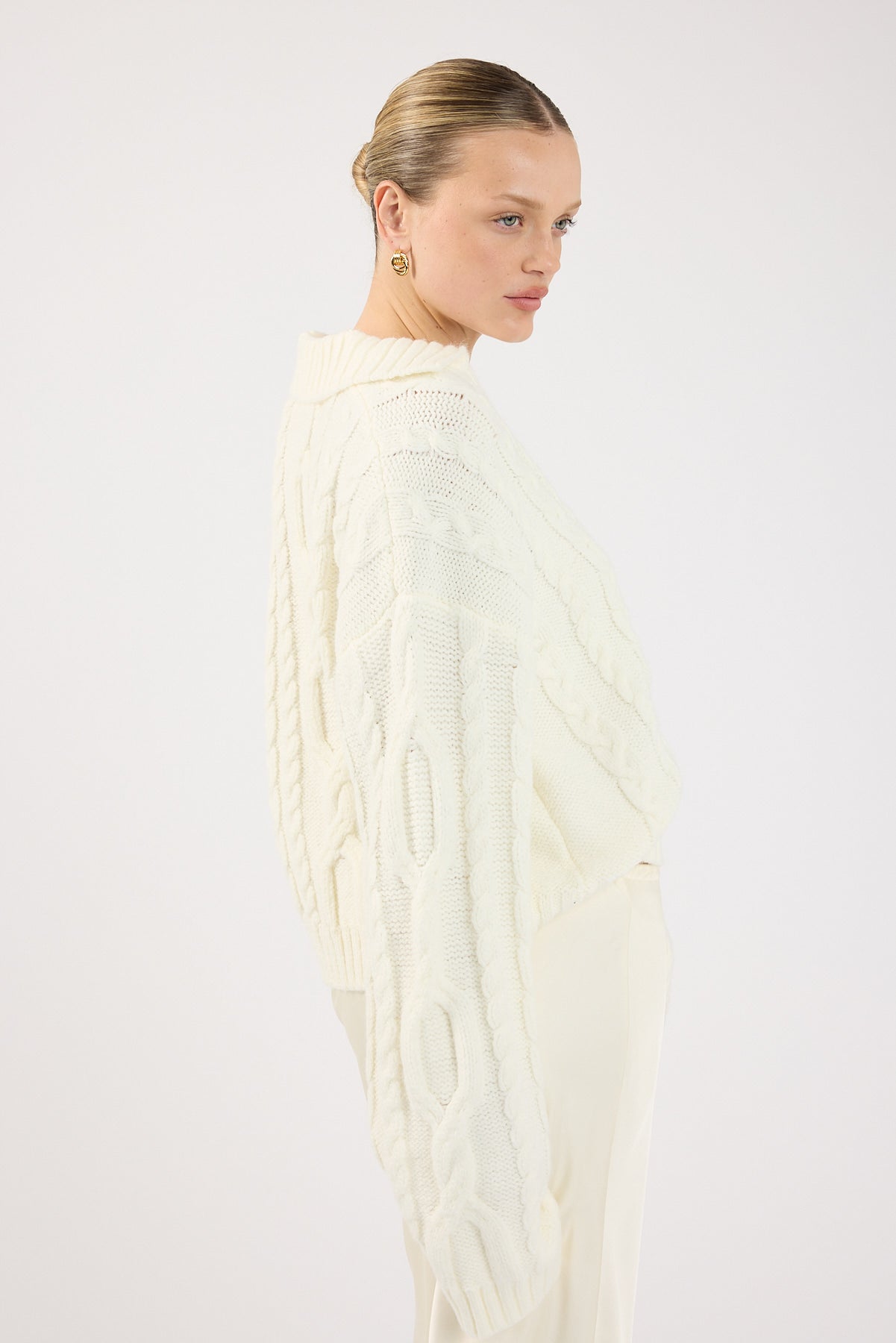 Perfect Stranger Cohen Cable Knit Jumper Cream