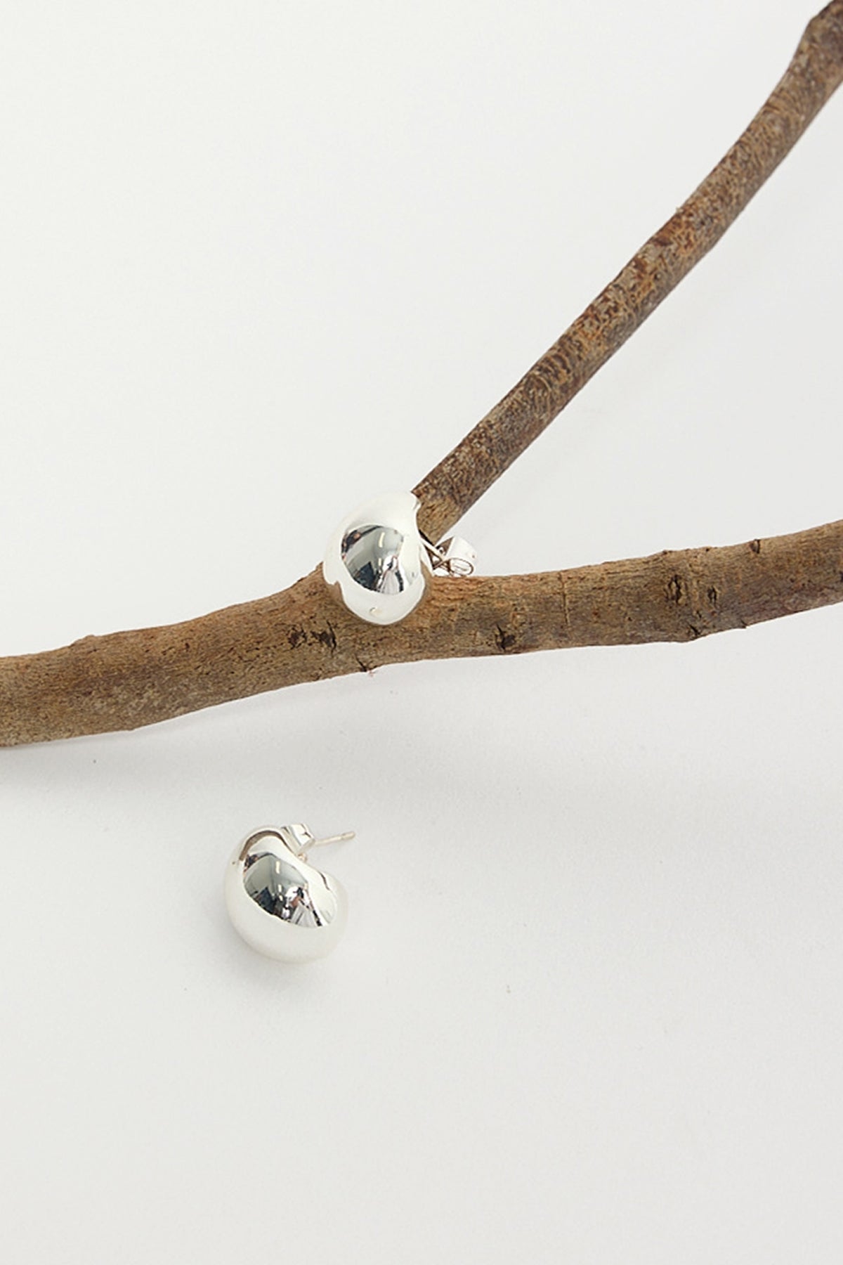 Perfect Stranger Droplet Stud Earring Sterling Silver Plated
