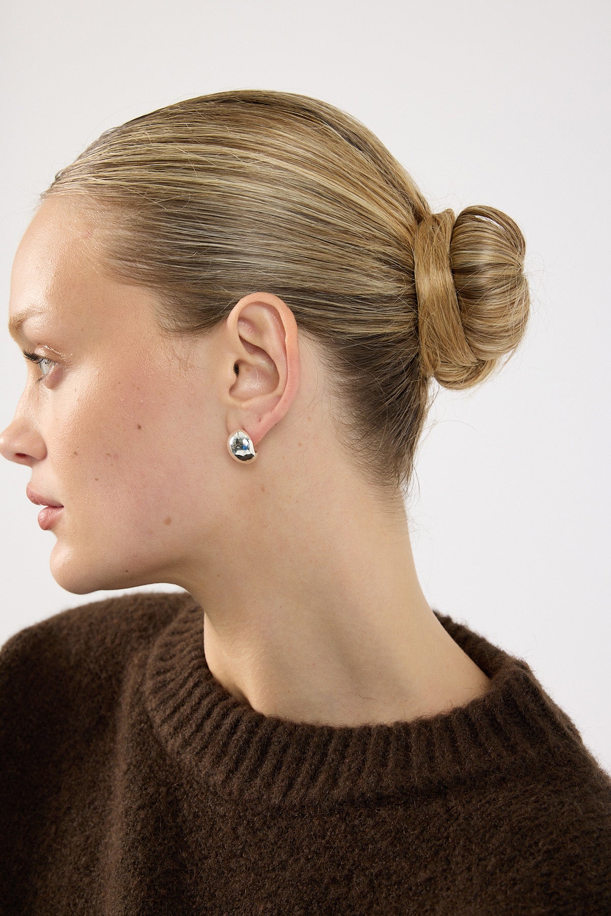 Perfect Stranger Droplet Stud Earring Sterling Silver Plated