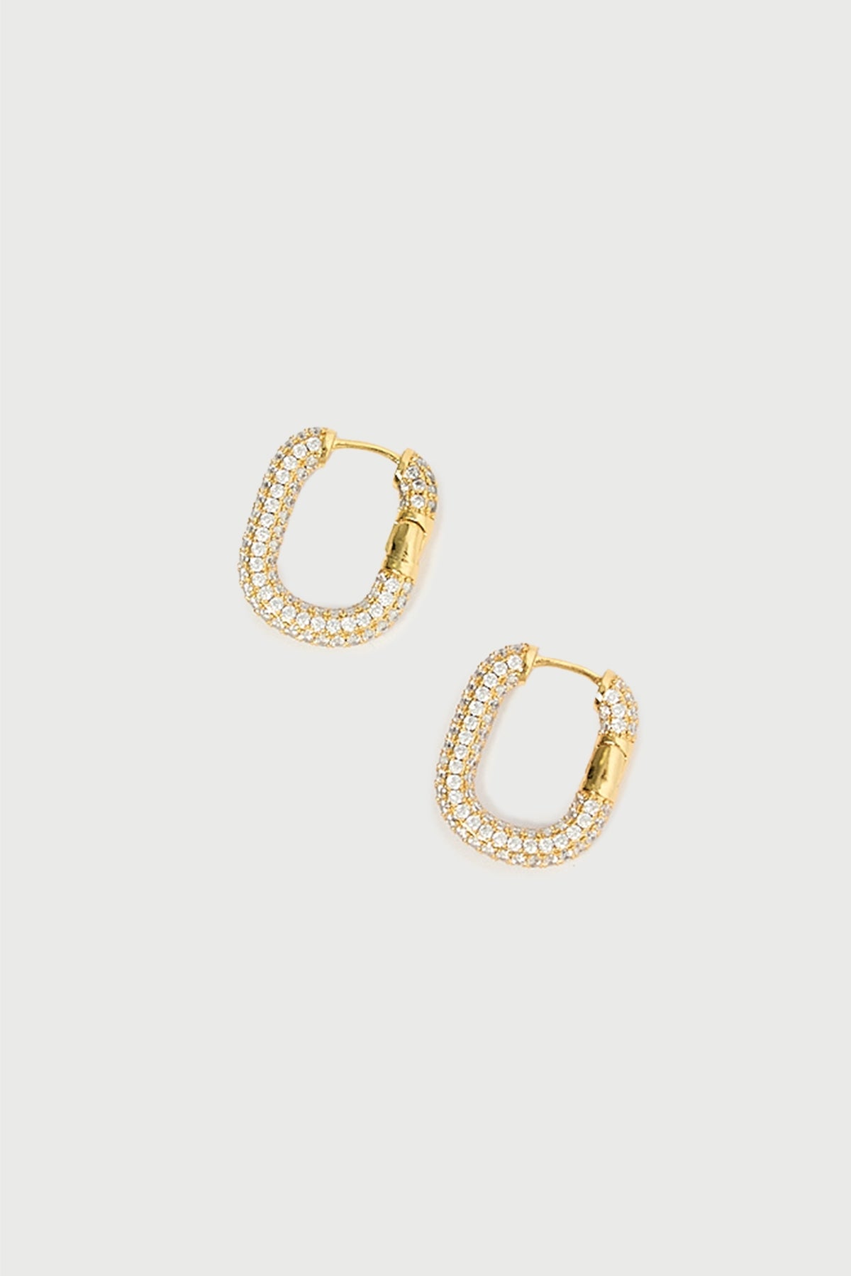 Perfect Stranger Diamonte Link Earrings 18K Gold