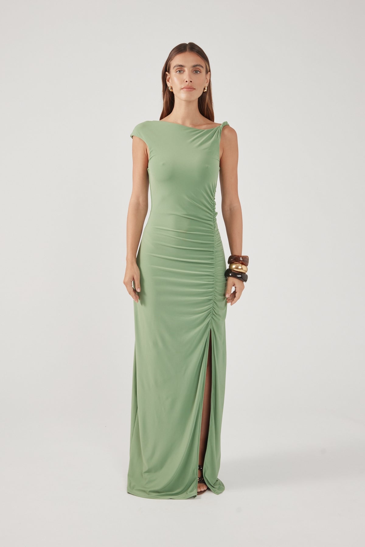 Perfect Stranger Miro Twist Maxi Dress Green