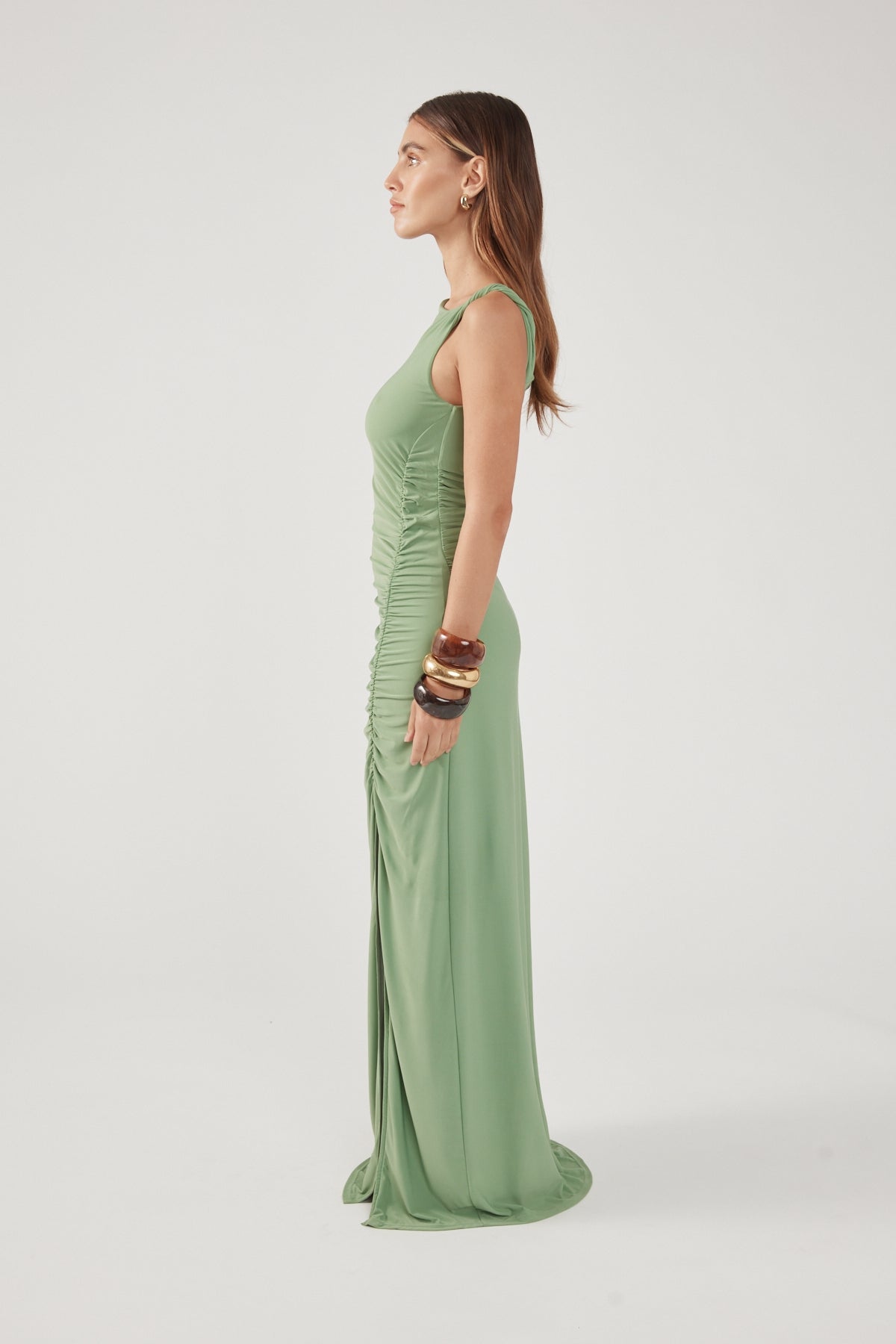 Perfect Stranger Miro Twist Maxi Dress Green