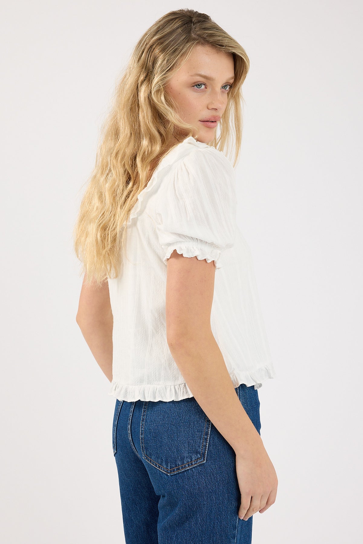 Perfect Stranger Talitha Babydoll Top White