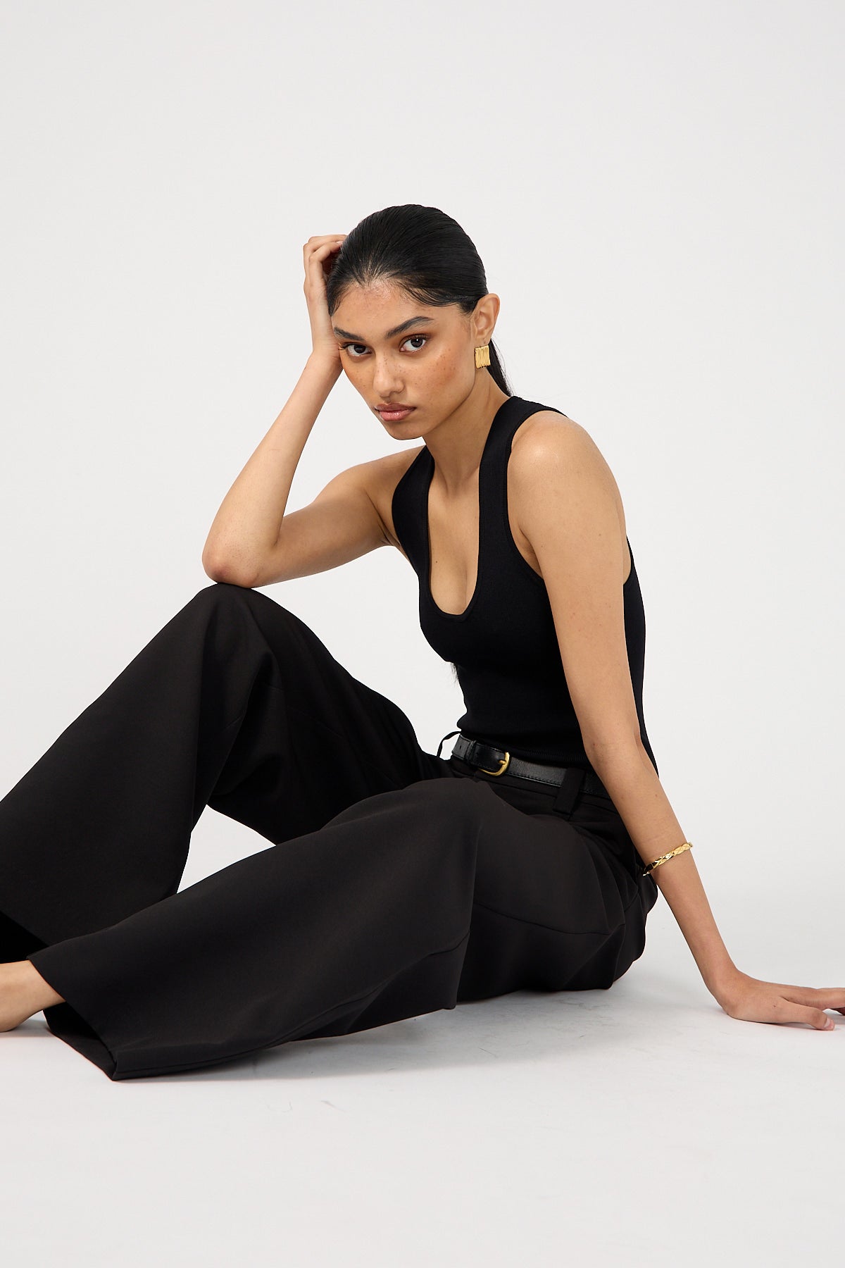 Perfect Stranger Mia Straight Low Rise Tailored Pants Black