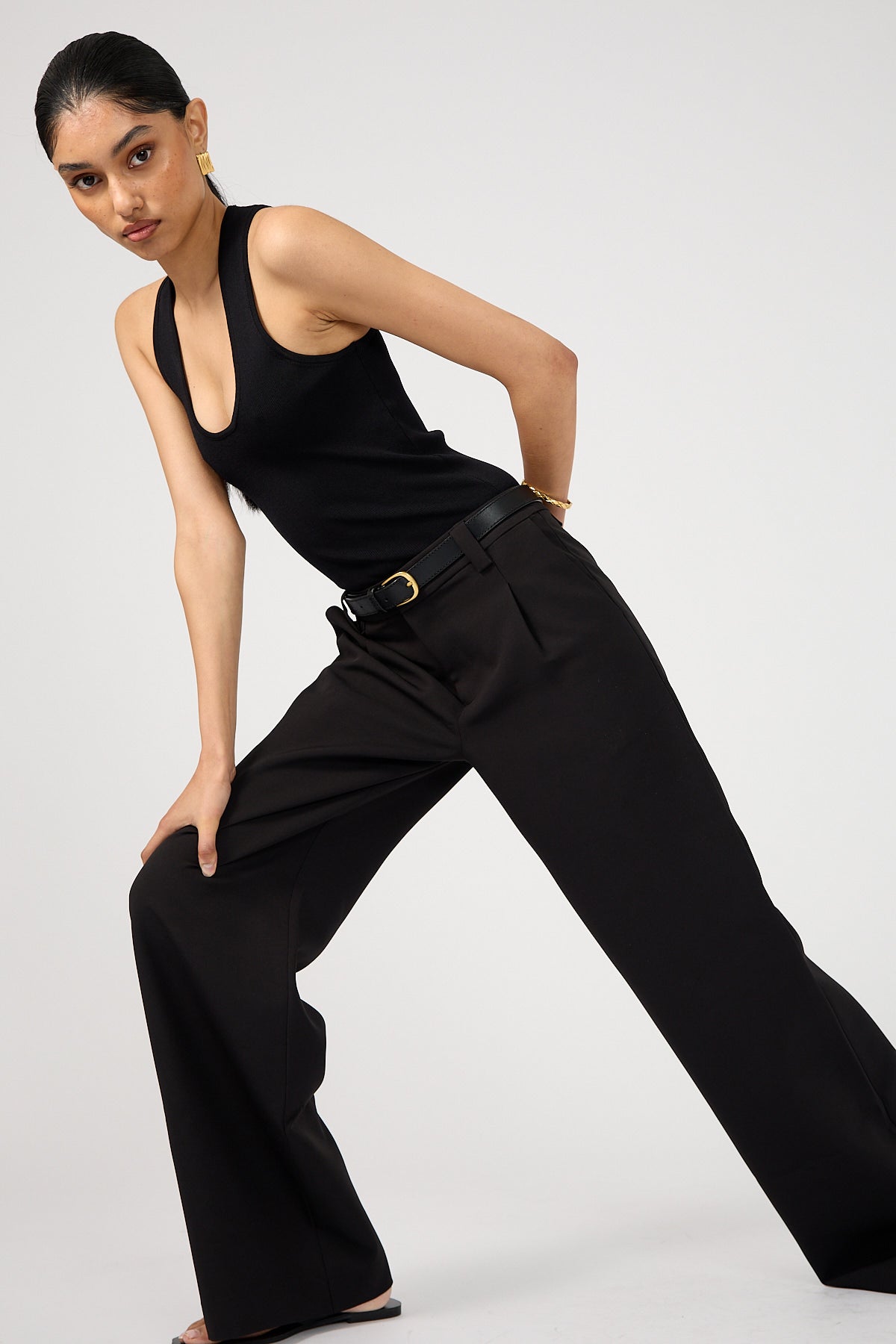 Perfect Stranger Mia Straight Low Rise Tailored Pants Black