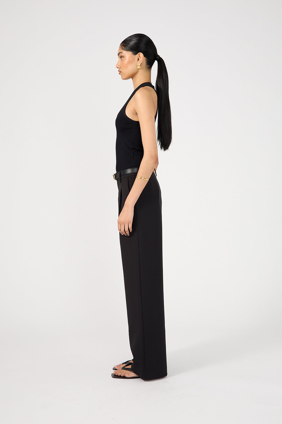 Perfect Stranger Mia Straight Low Rise Tailored Pants Black