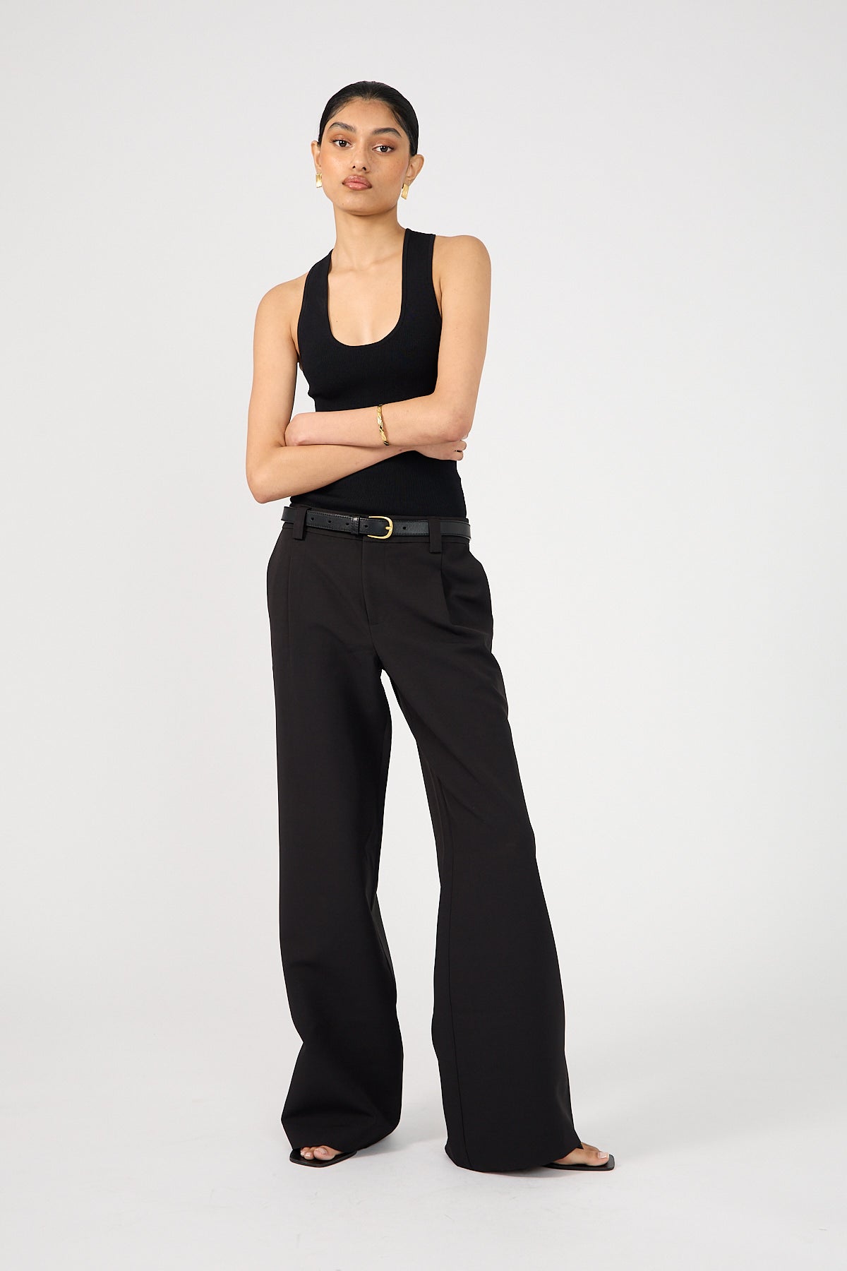 Perfect Stranger Mia Straight Low Rise Tailored Pants Black