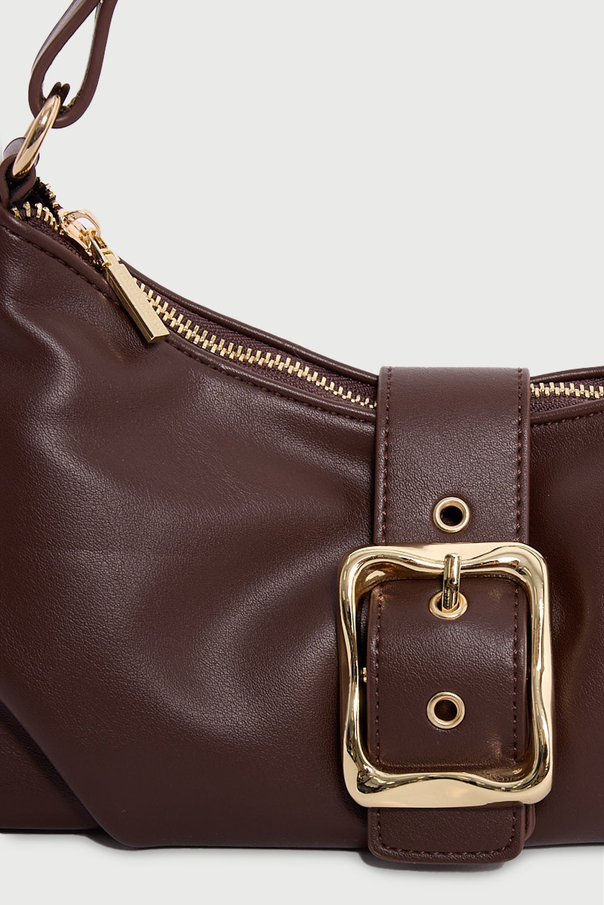 Perfect Stranger Enola Buckle Shoulder Bag Brown