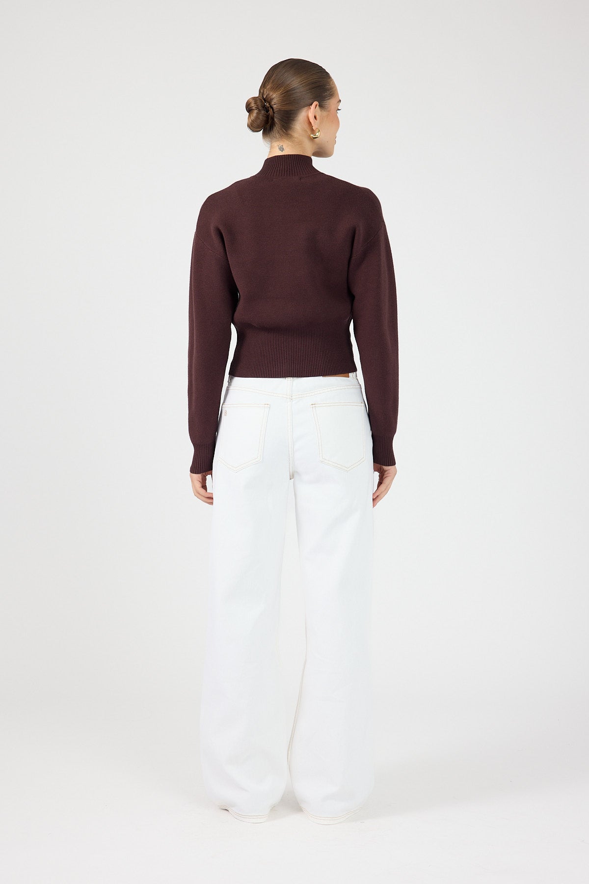 Perfect Stranger Rana Zip Up Cardigan Bitter Chocolate