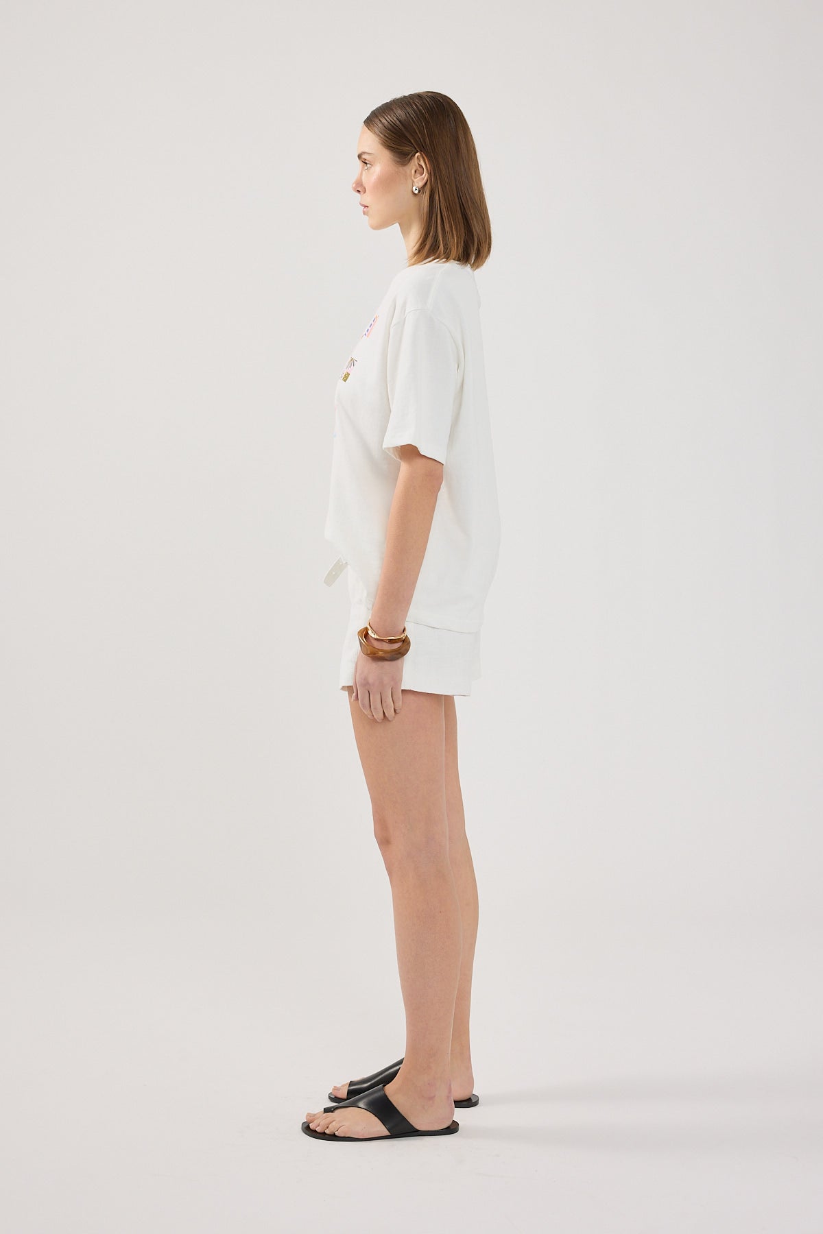 Perfect Stranger Tiled Oversized T-Shirt White