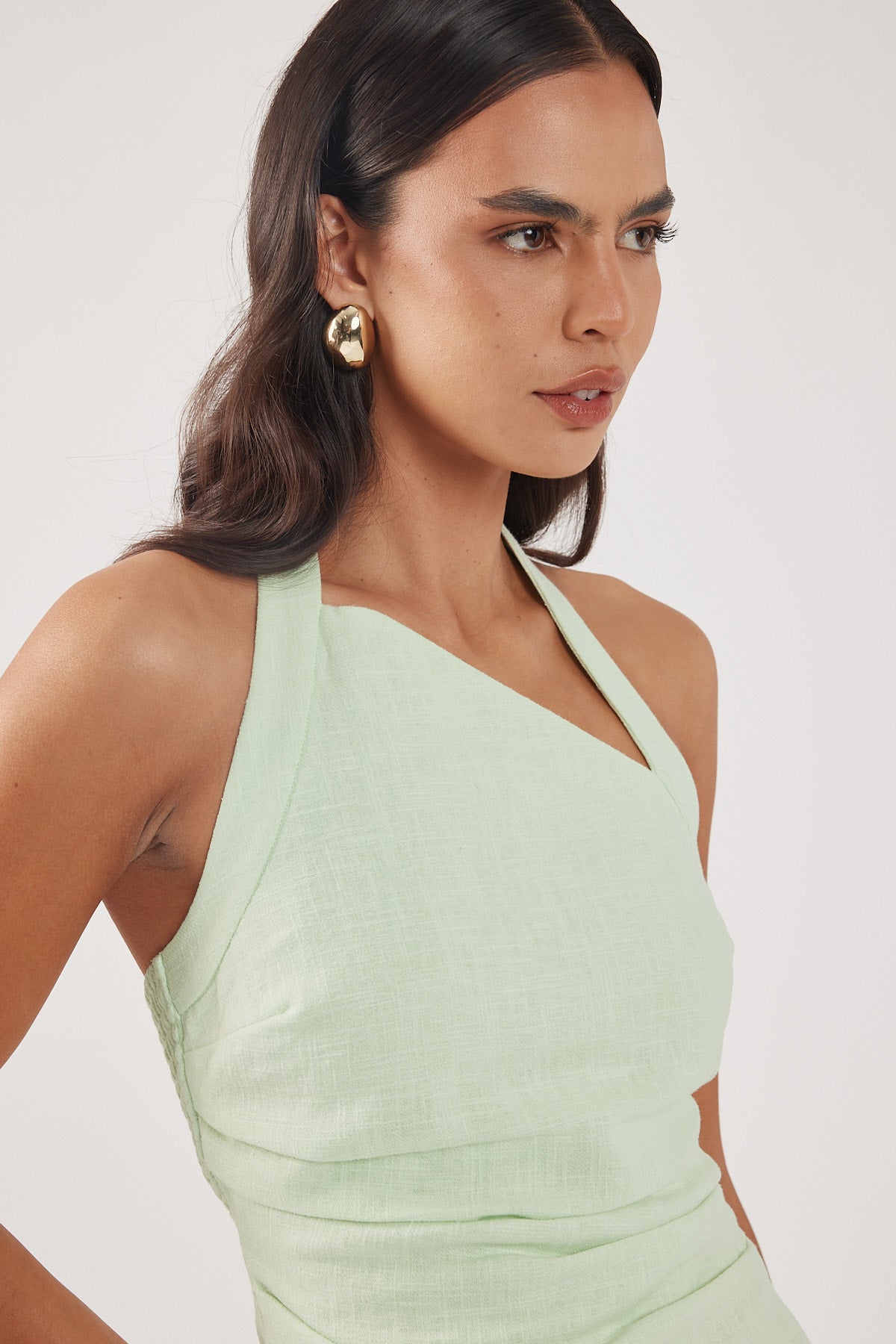 Perfect Stranger Sundae Linen Mini Dress Mint