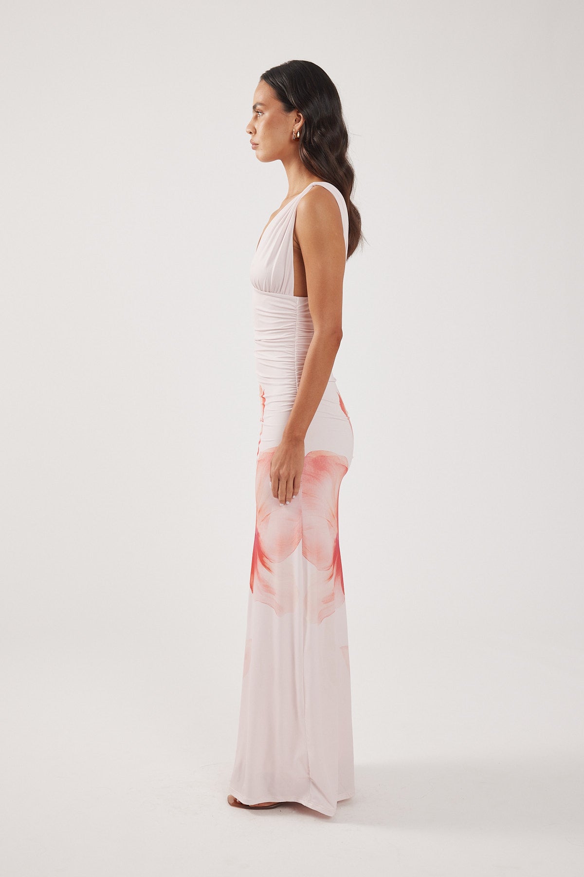 Perfect Stranger Cassia Flower Maxi Dress Pink Print