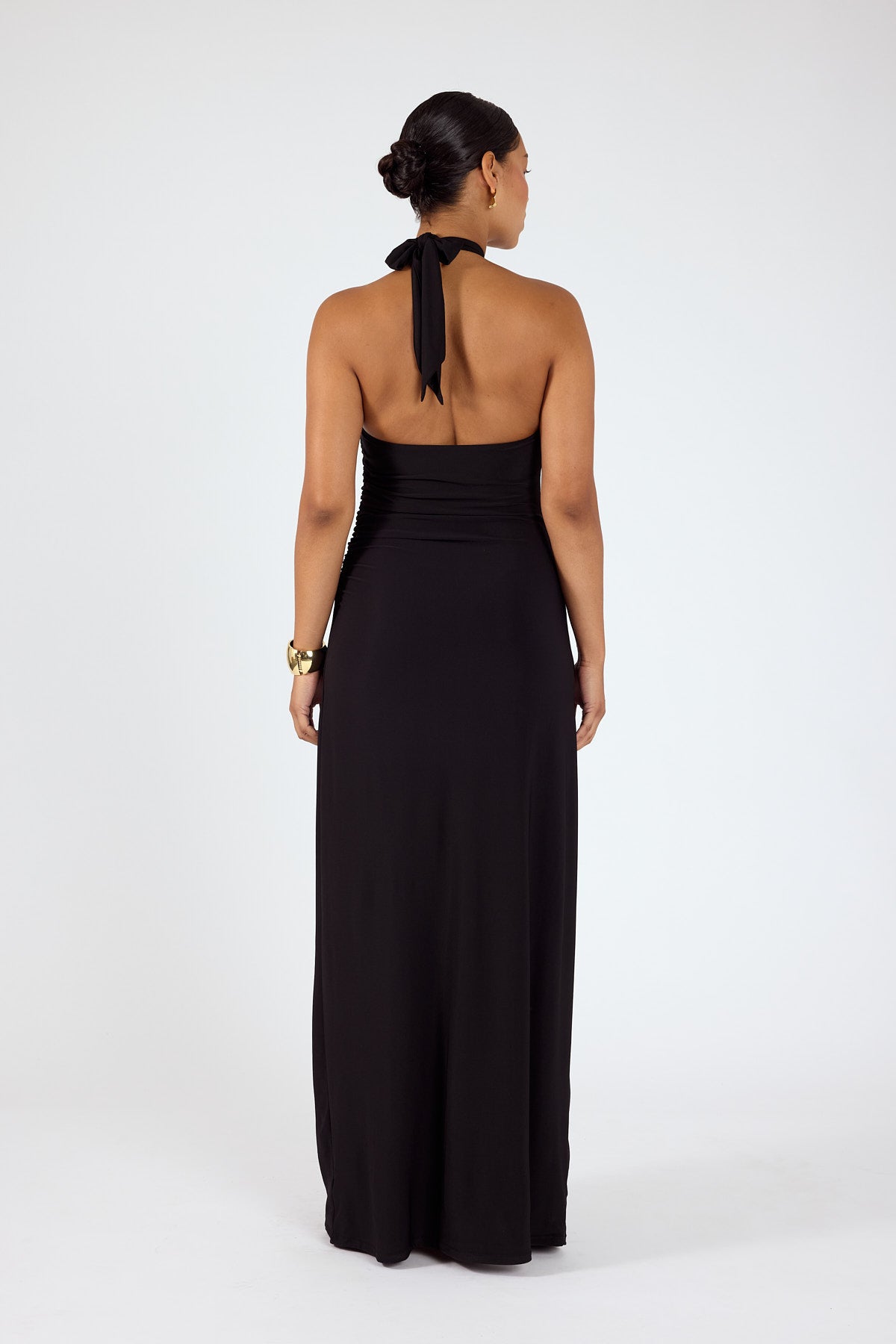 Perfect Stranger Isla Halter Twist Maxi Dress Black