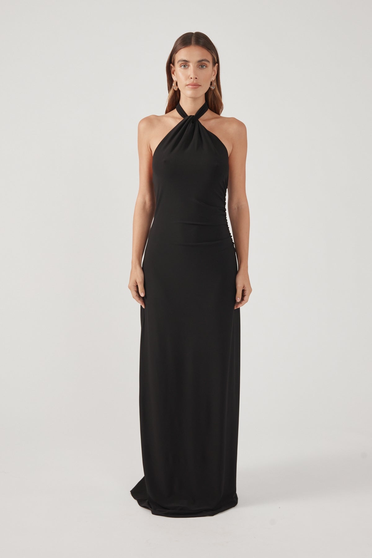 Perfect Stranger Isla Halter Twist Maxi Dress Black