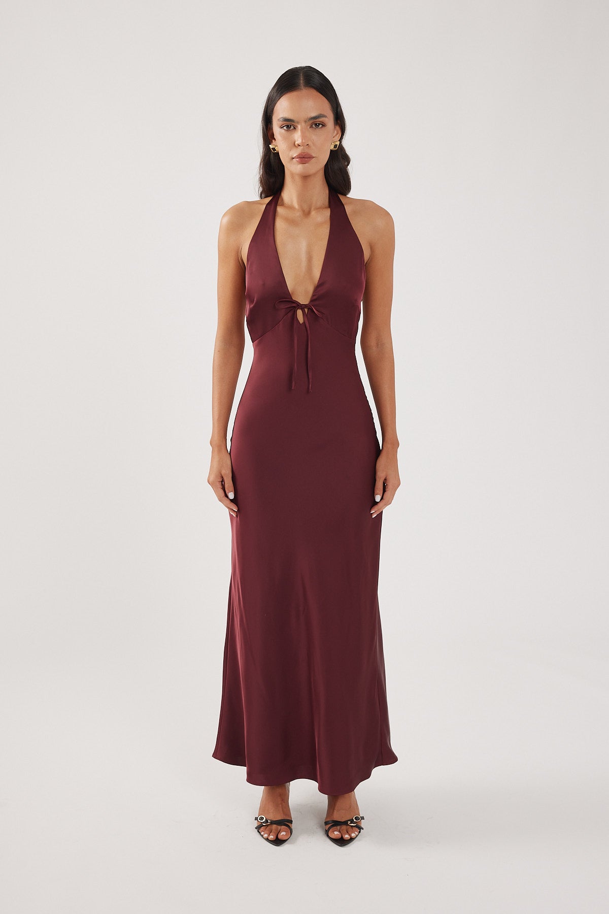 Perfect Stranger Kennedy Halter Maxi Dress Burgundy Perfect Stranger Kennedy Halter Maxi Dress Burgundy