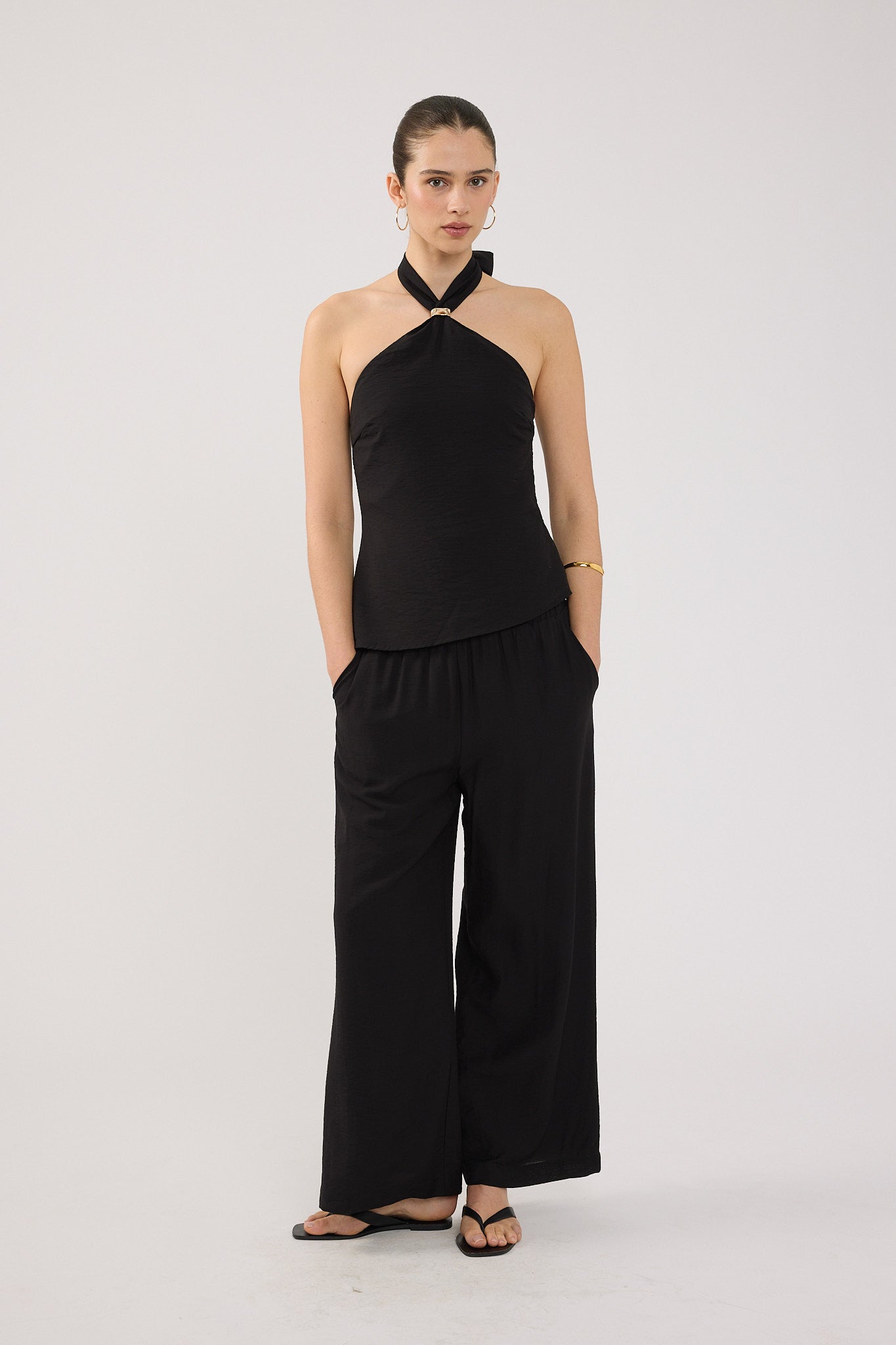 Perfect Stranger Avalia Elastic Waist Pant Black