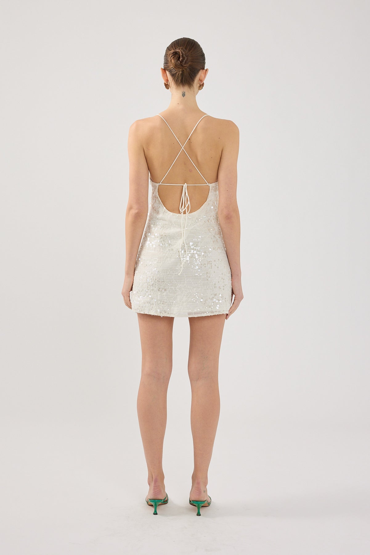 Perfect Stranger Essie Sequin Mini Dress Off White