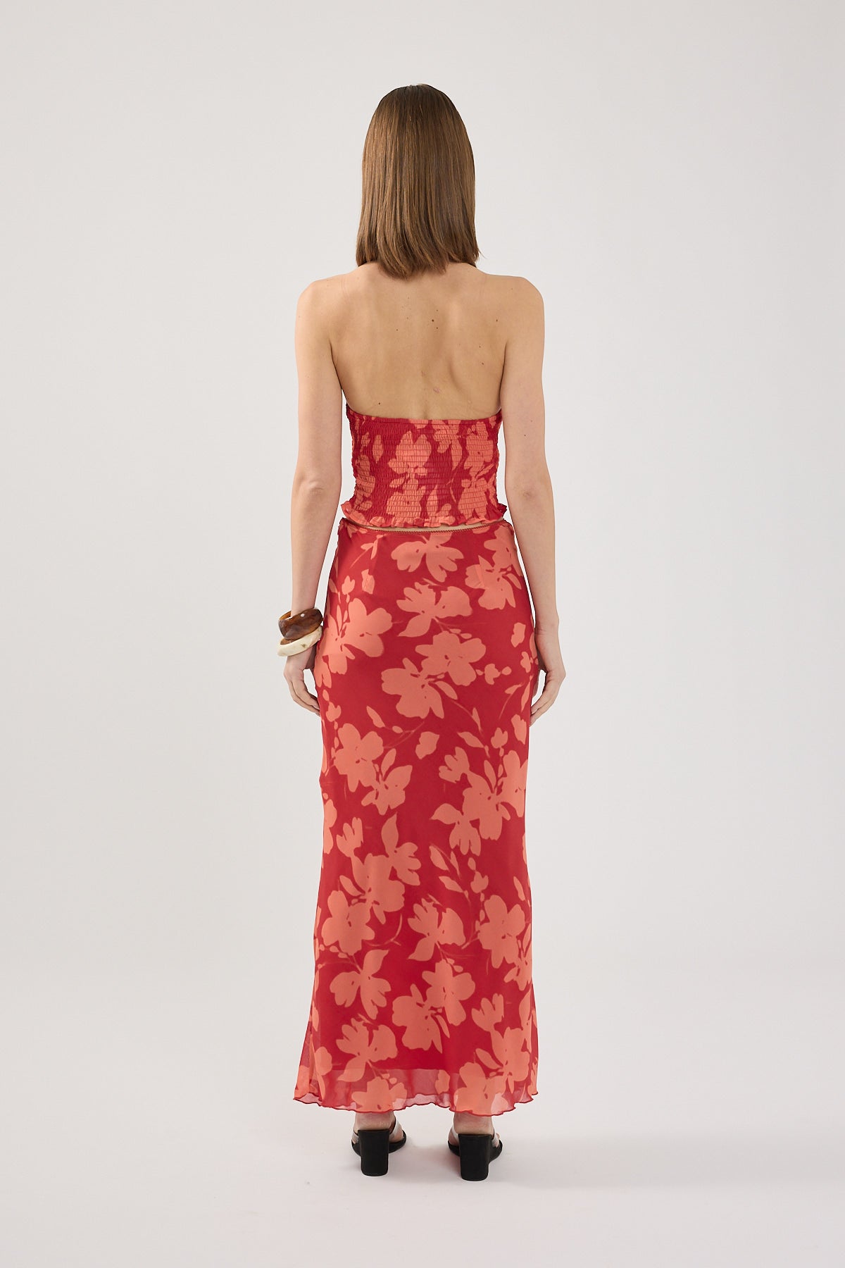 Perfect Stranger Zinna Halter Top Red Print