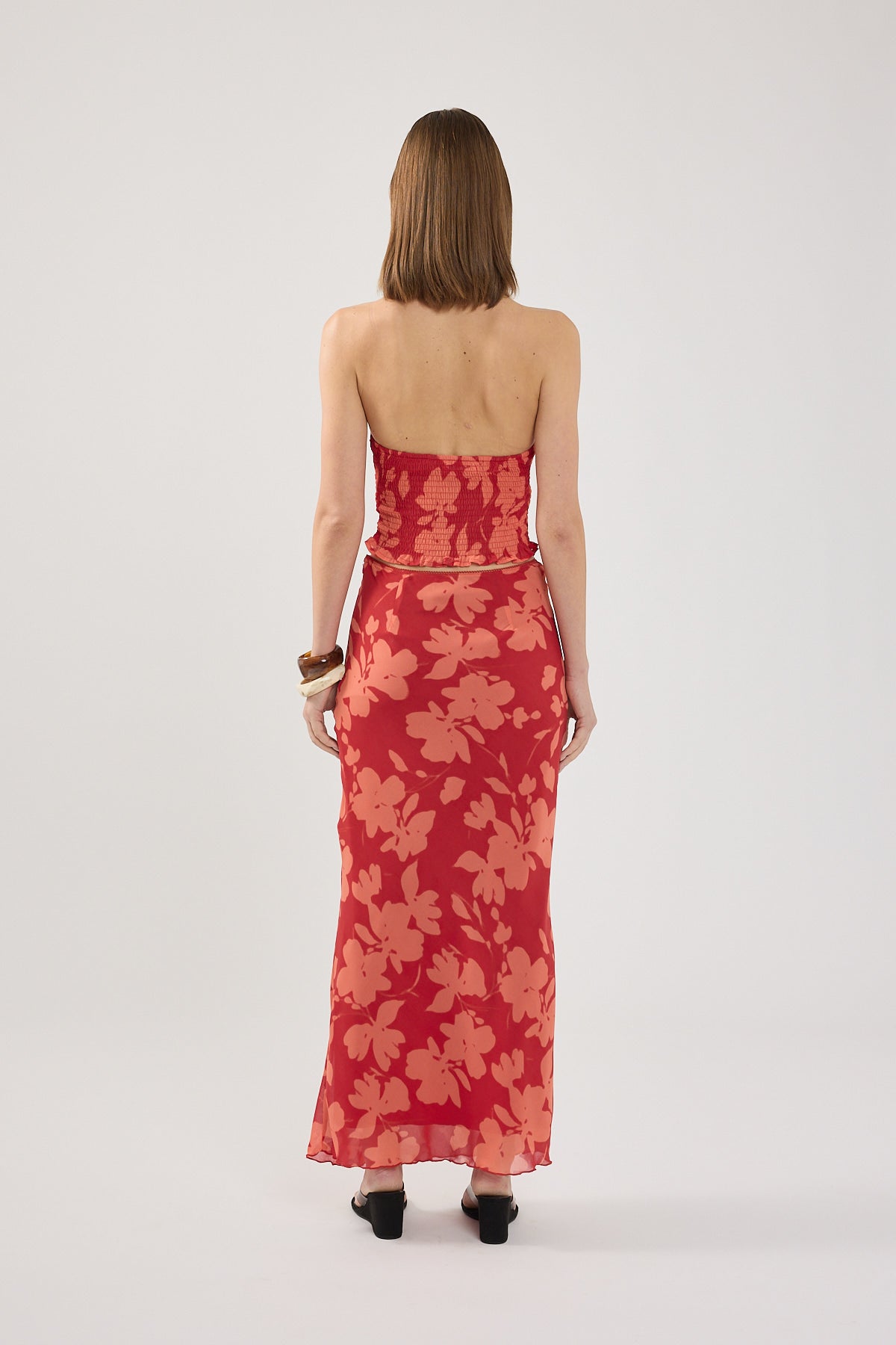 Perfect Stranger Zinna Maxi Skirt Red Print