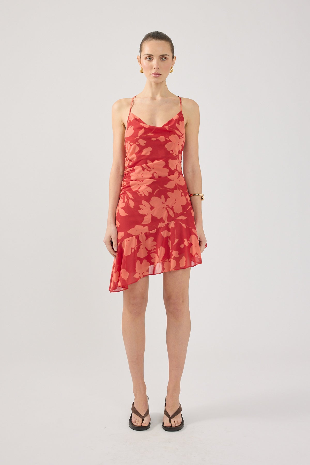 Perfect Stranger Zinna Mini Dress Red Print