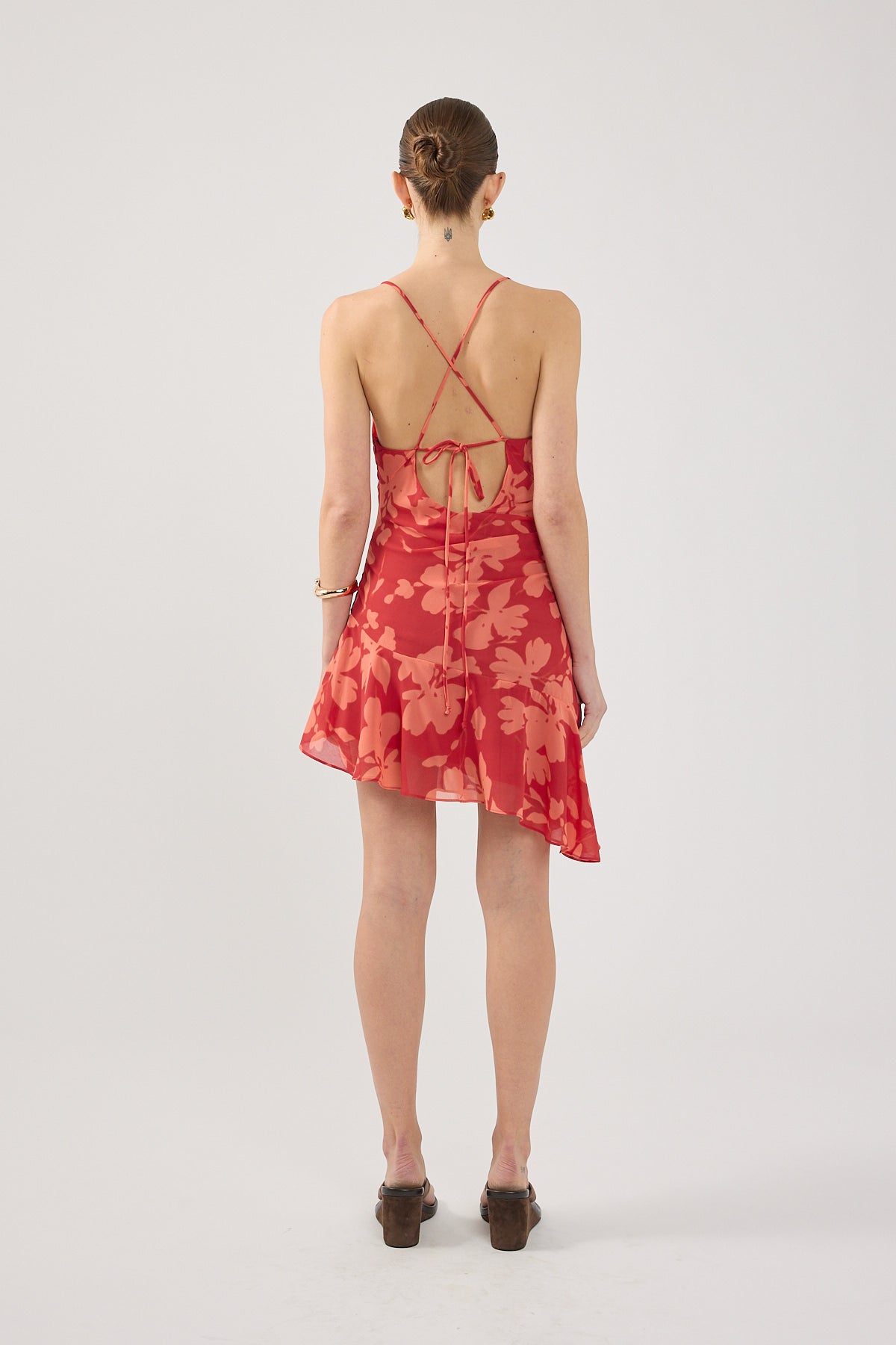 Perfect Stranger Zinna Mini Dress Red Print