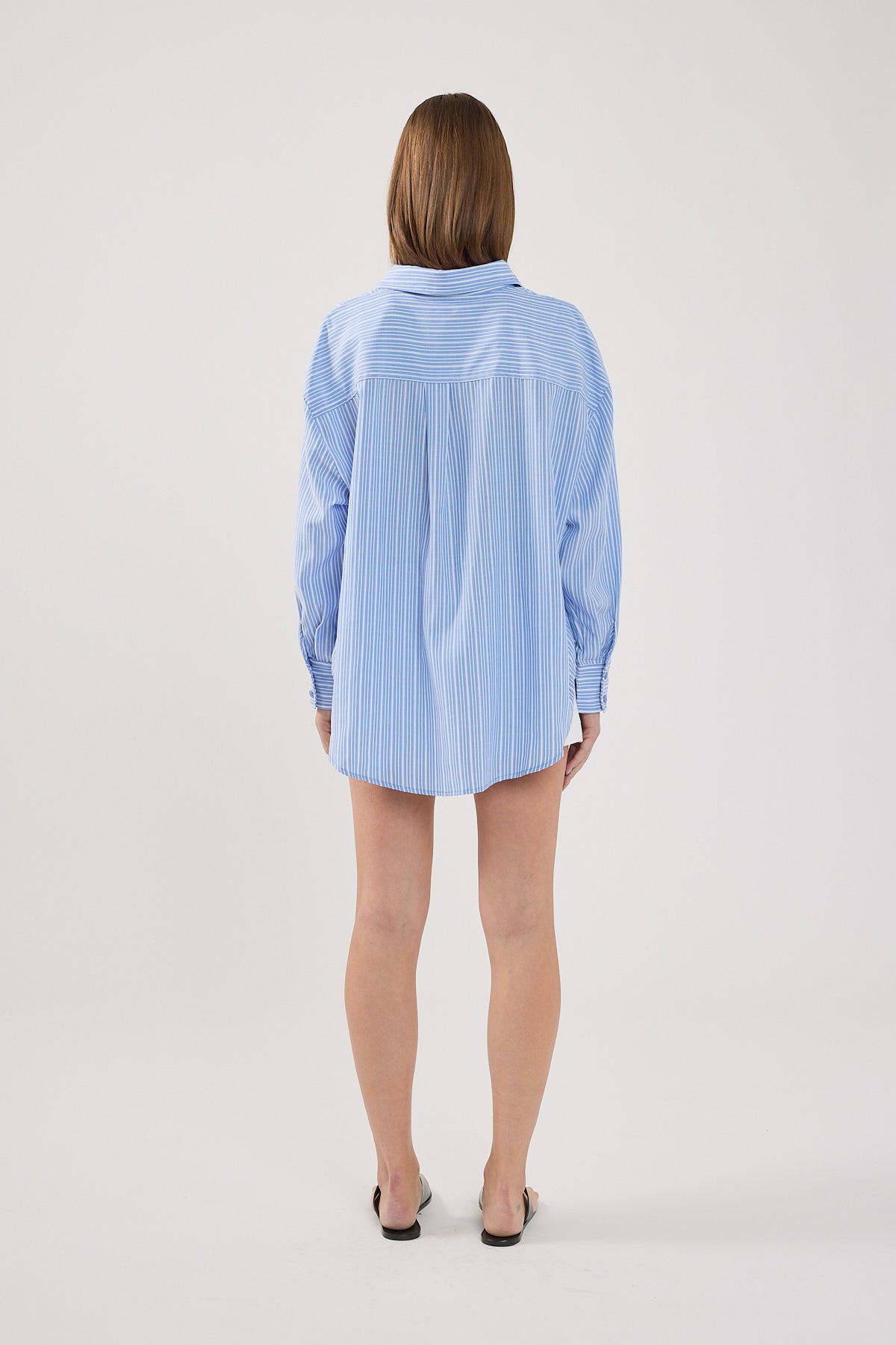 Perfect Stranger Hanna Striped Oversized Shirt Blue Stripe