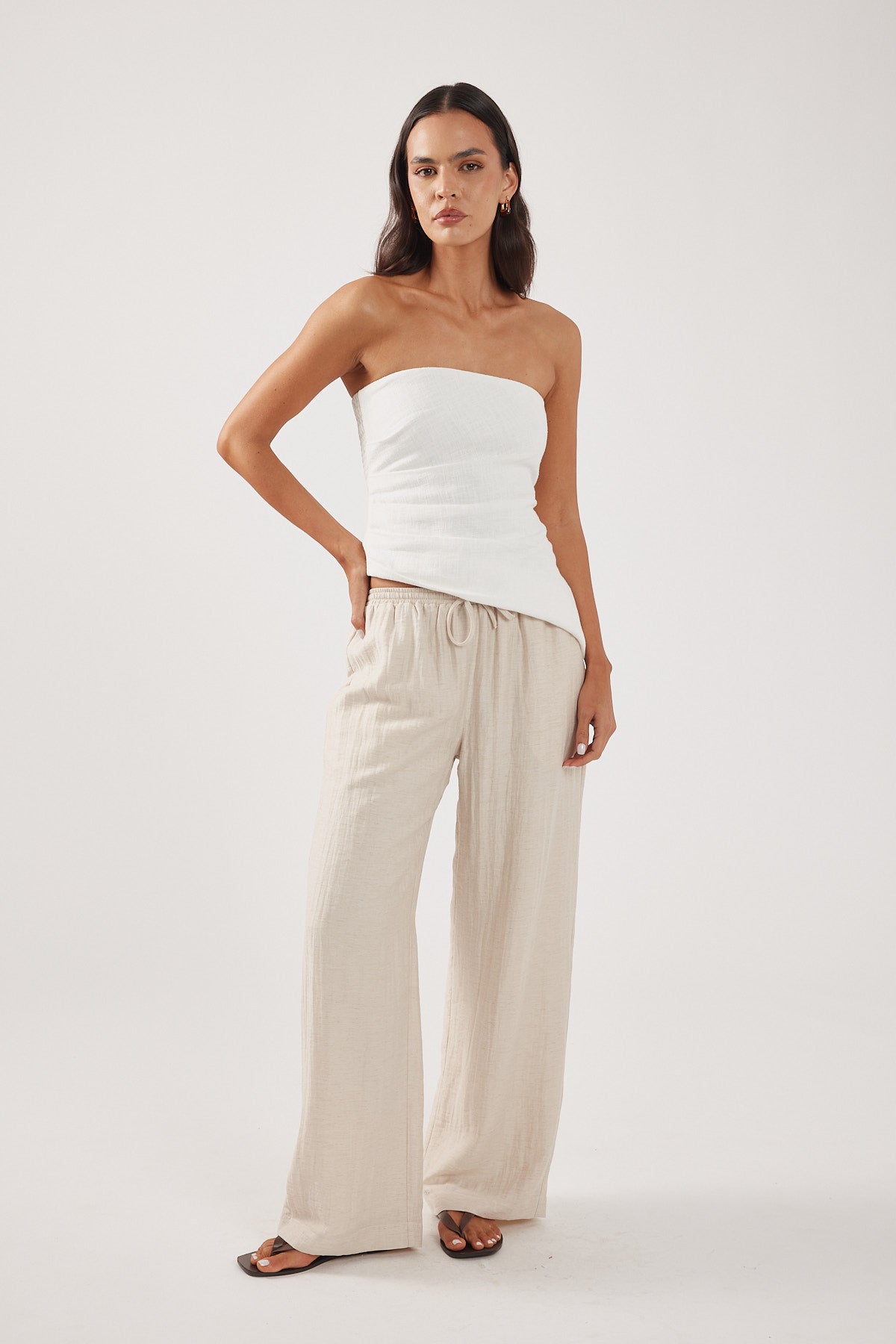 Perfect Stranger Tabby Mid Rise Pant Oat