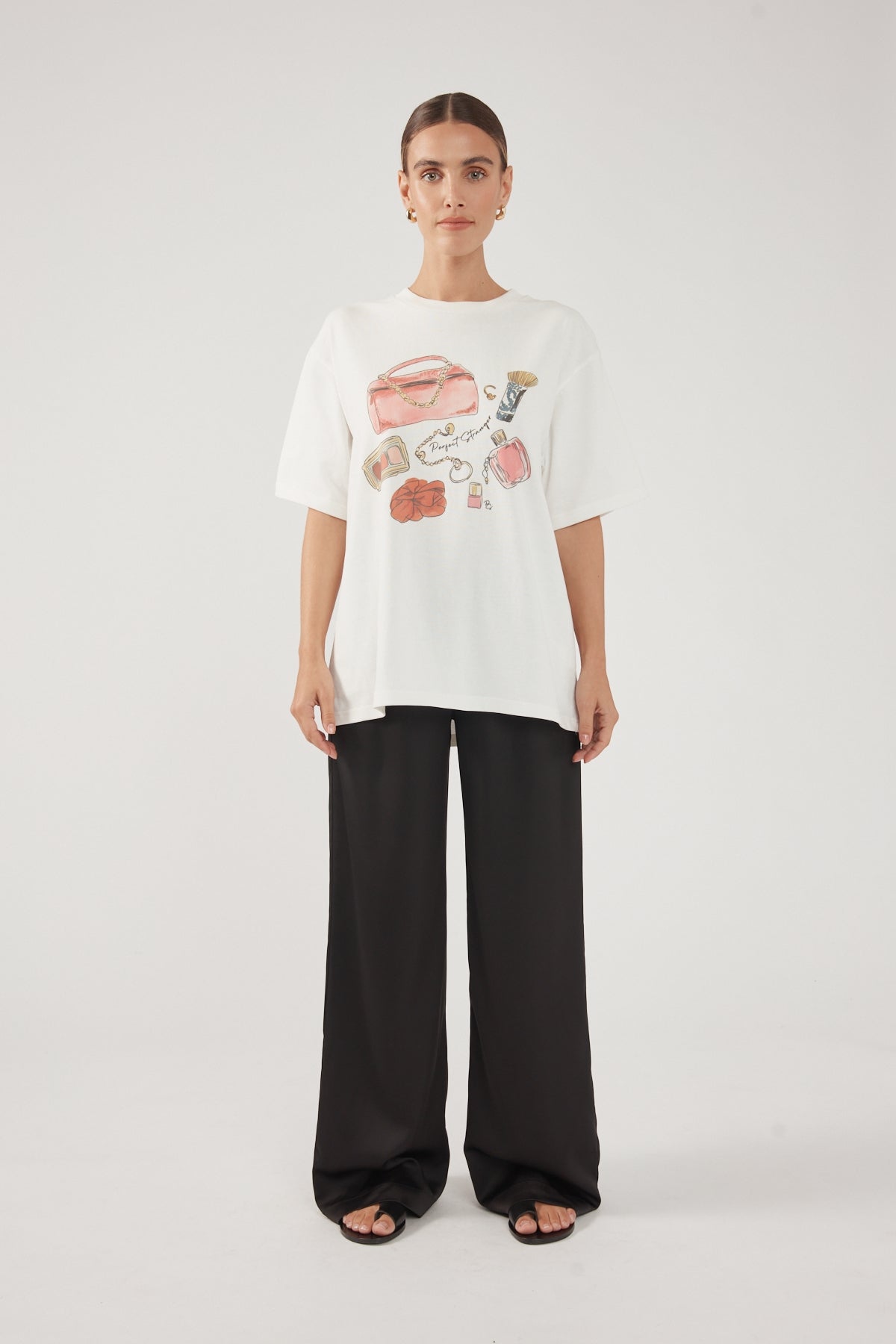 Perfect Stranger In My Bag Oversized T-Shirt White