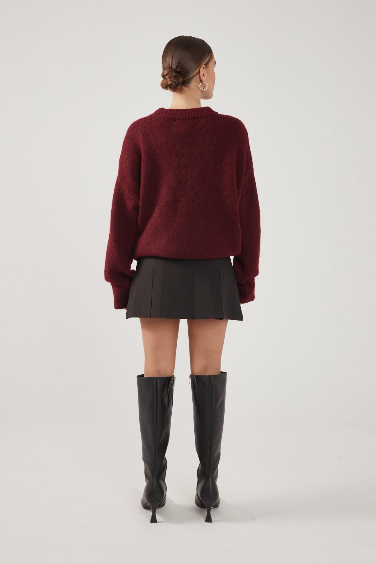 Perfect Stranger Monique Box Pleat Skort Black