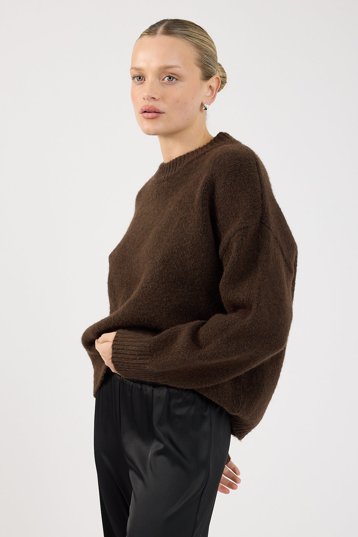 Perfect Stranger Marlowe Crew Neck Jumper Brown