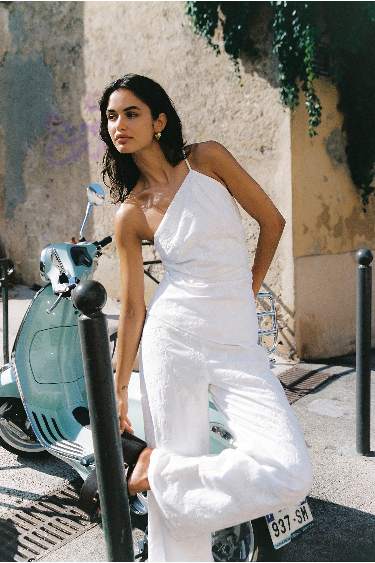 Perfect Stranger Pascal Jacquard Asymmetrical Top White