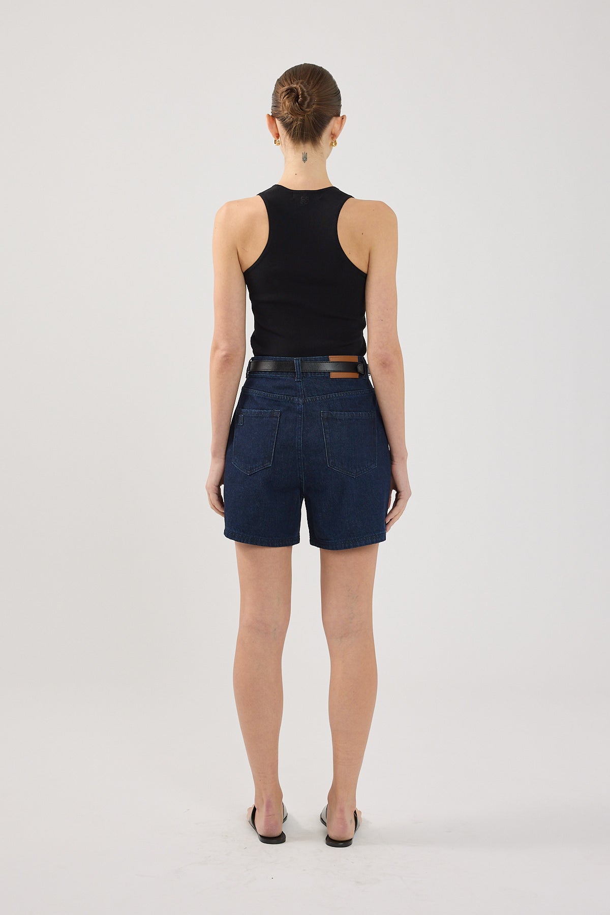 Perfect Stranger High Rise Denim Short Indigo Denim